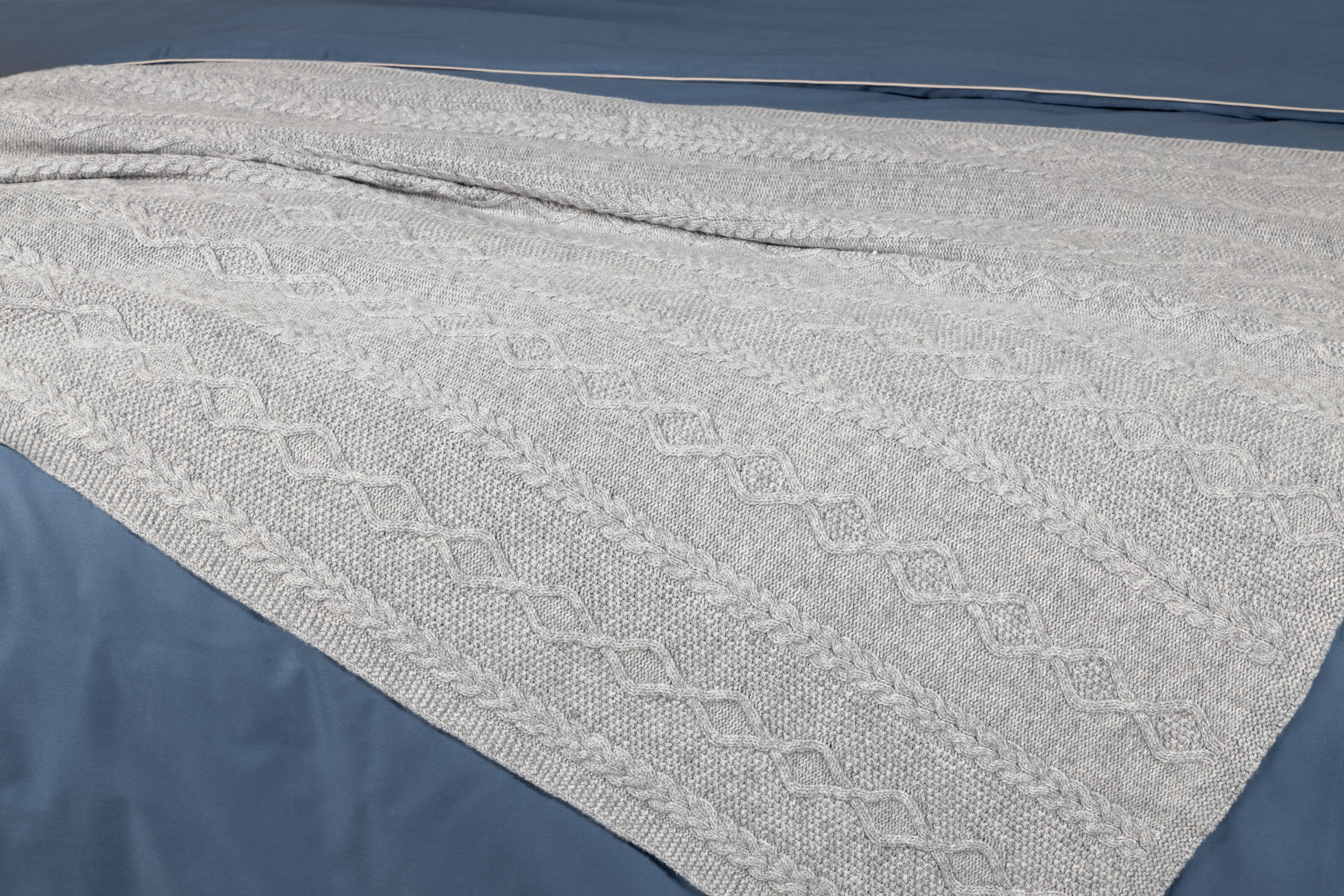 Merino vilnos pledas ARAN Grey 100x130 cm