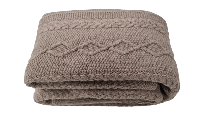 Merino vilnos pledas ARAN Mocca 100x130 cm