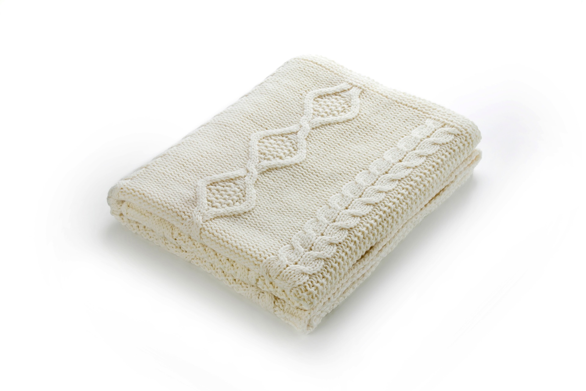 Merino vilnos pledas ARAN Ecru 100x130 cm
