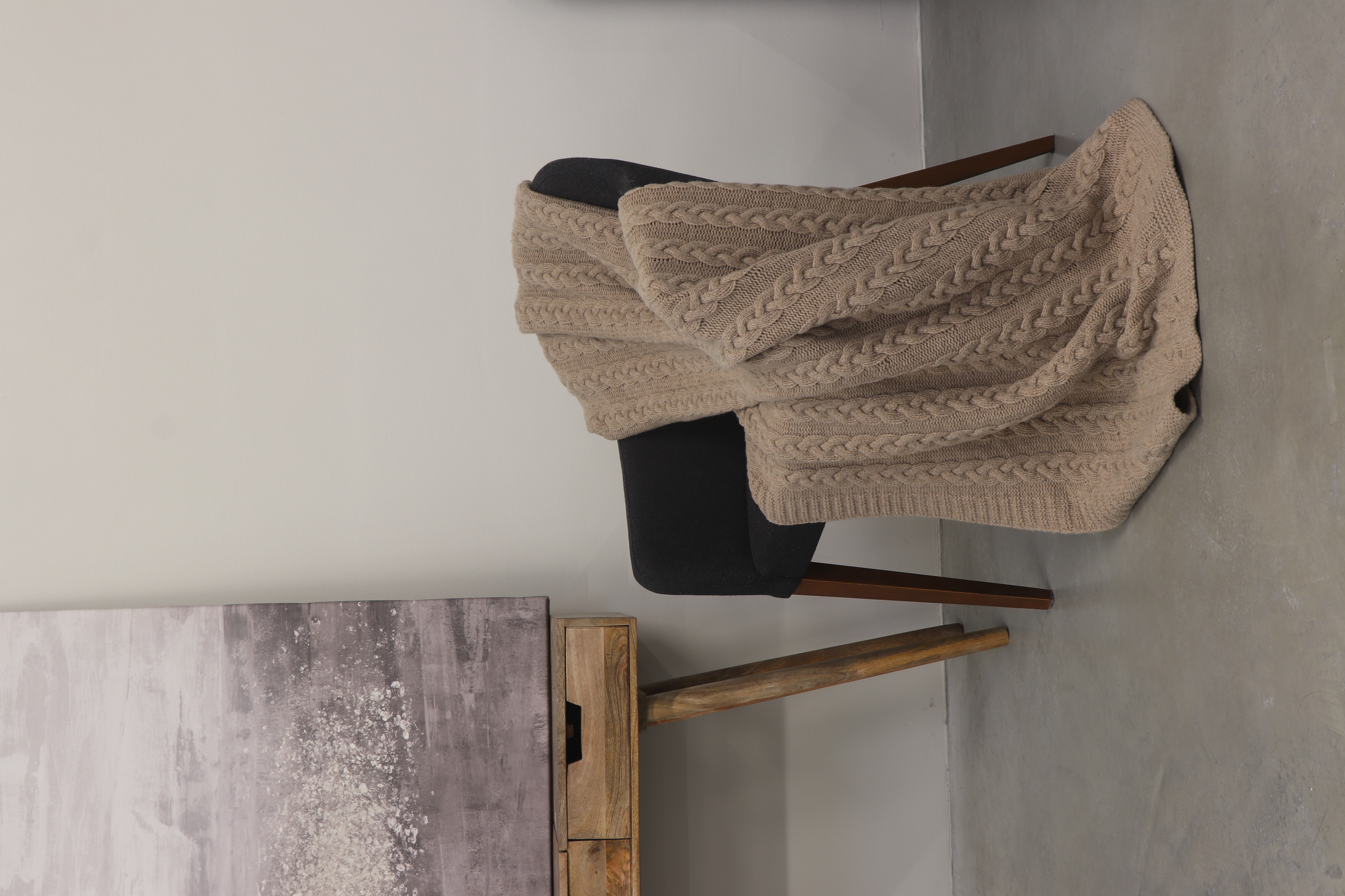 Merino vilnos pledas BRAID Moca 130x180 cm