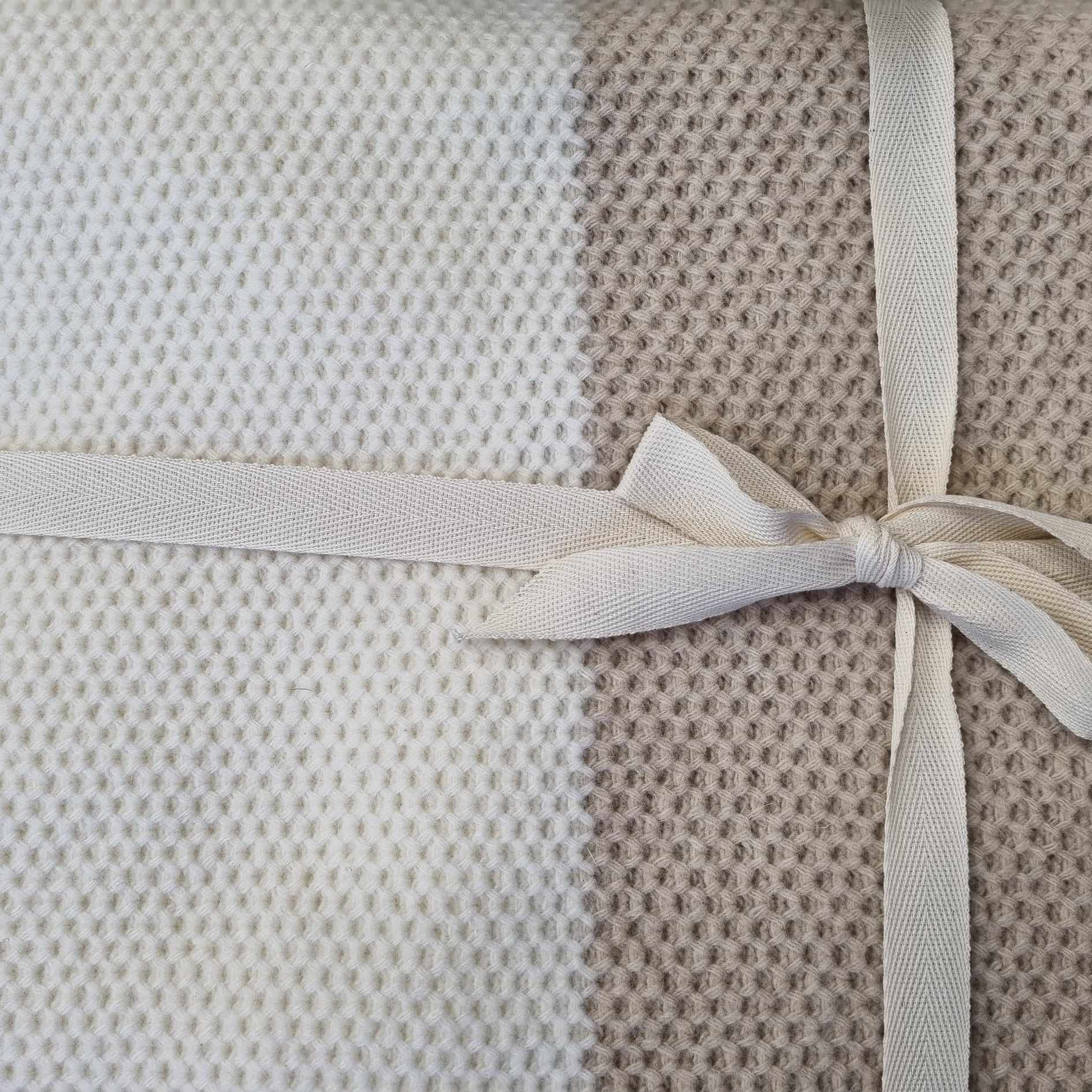 Merino vilnos pledas DUO Cappuccino/Ecru 130x180 cm