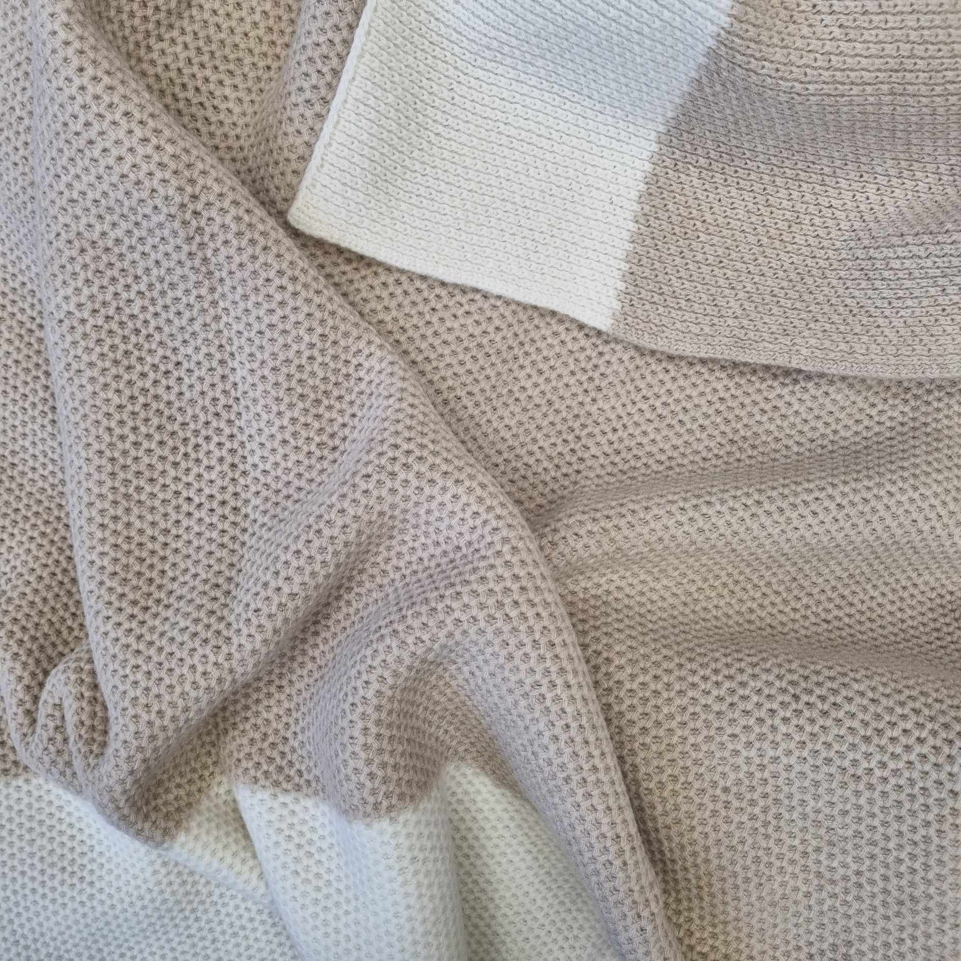 Merino vilnos pledas DUO Cappuccino/Ecru 130x180 cm