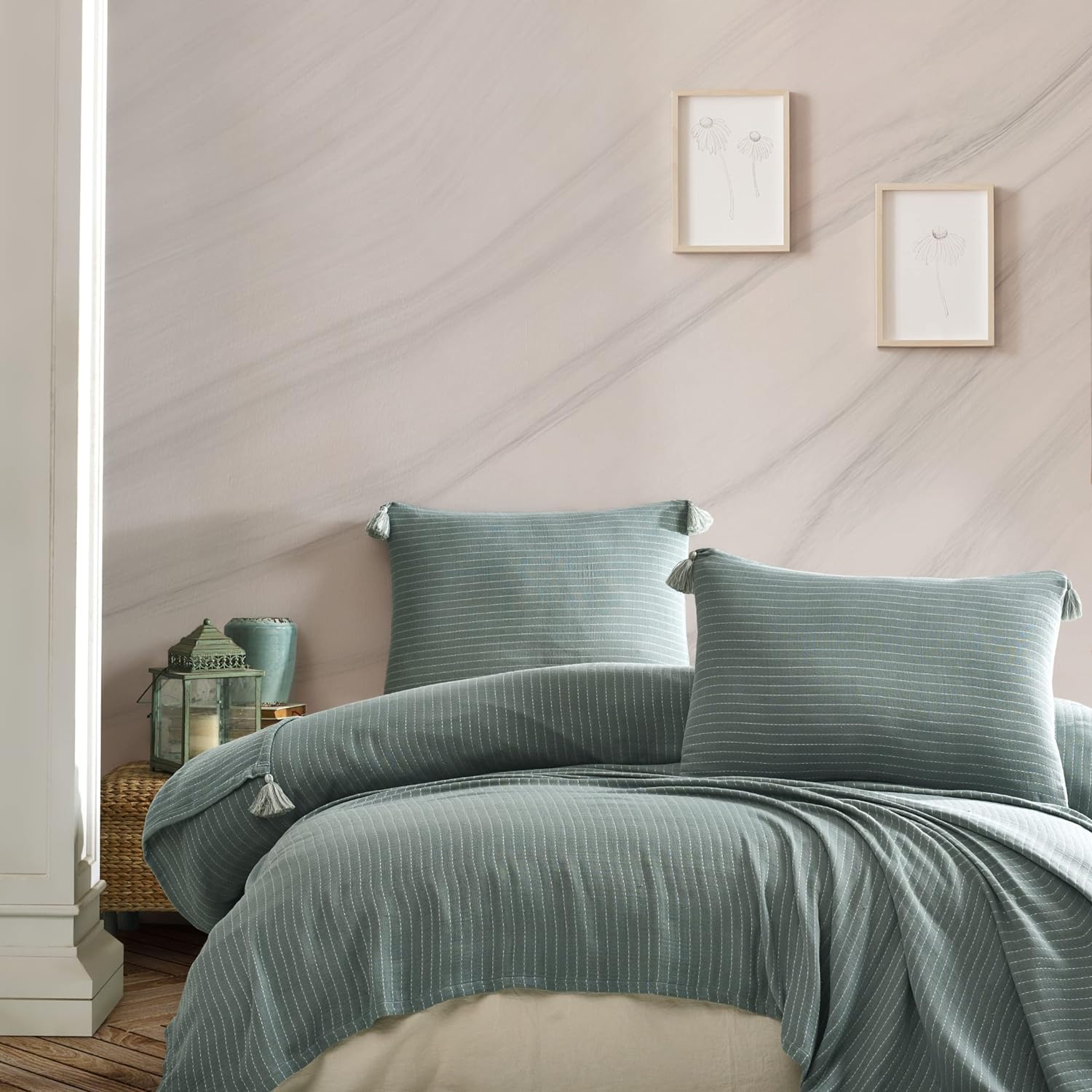 Lovatiesė su pagalvių užvalkalais COSTA Mint 220x240 cm