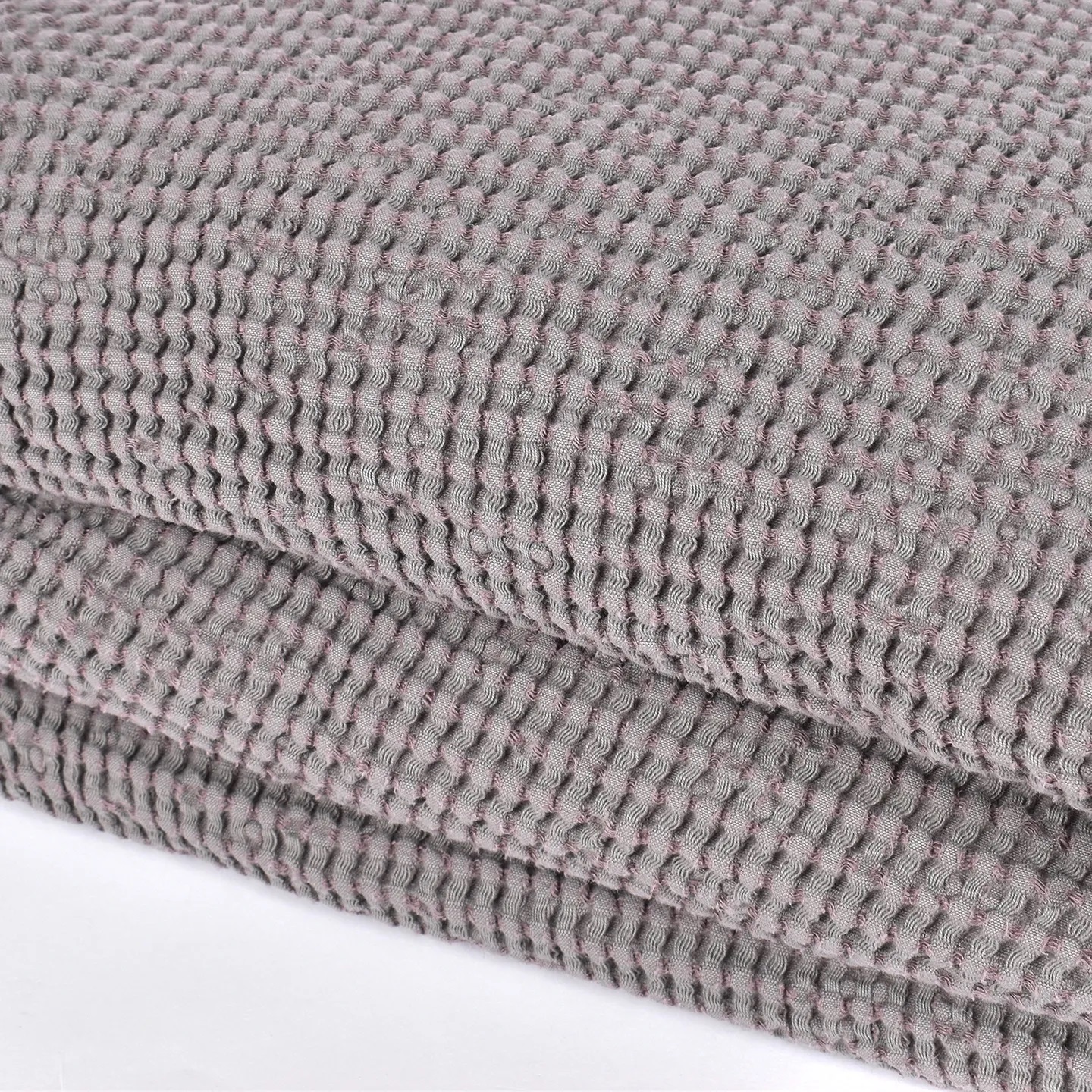 Vaflinio audinio pledas-lovatiesė 215x230 cm PL Grey