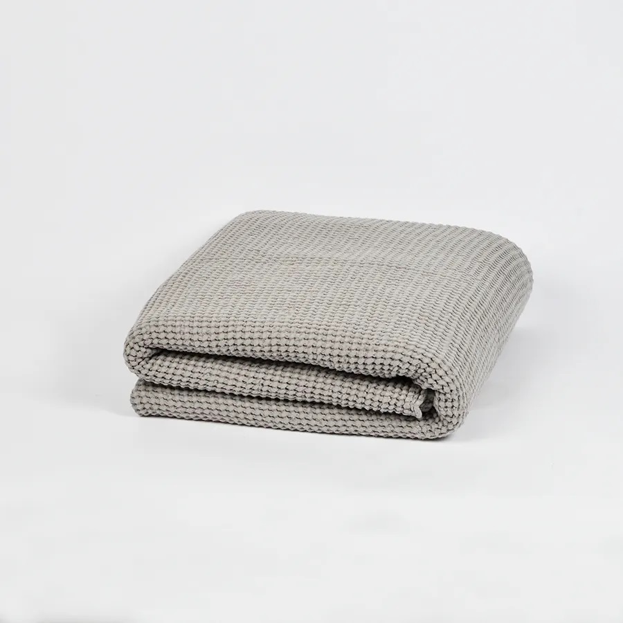 Vaflinio audinio pledas-lovatiesė 215x230 cm PL Light Grey