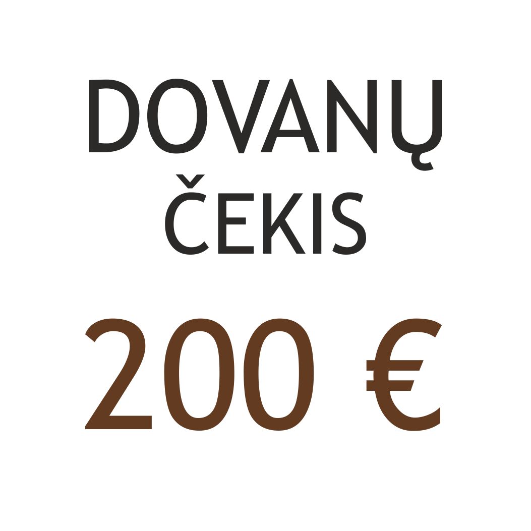 Dovanų čekis, 200 eurų vertės