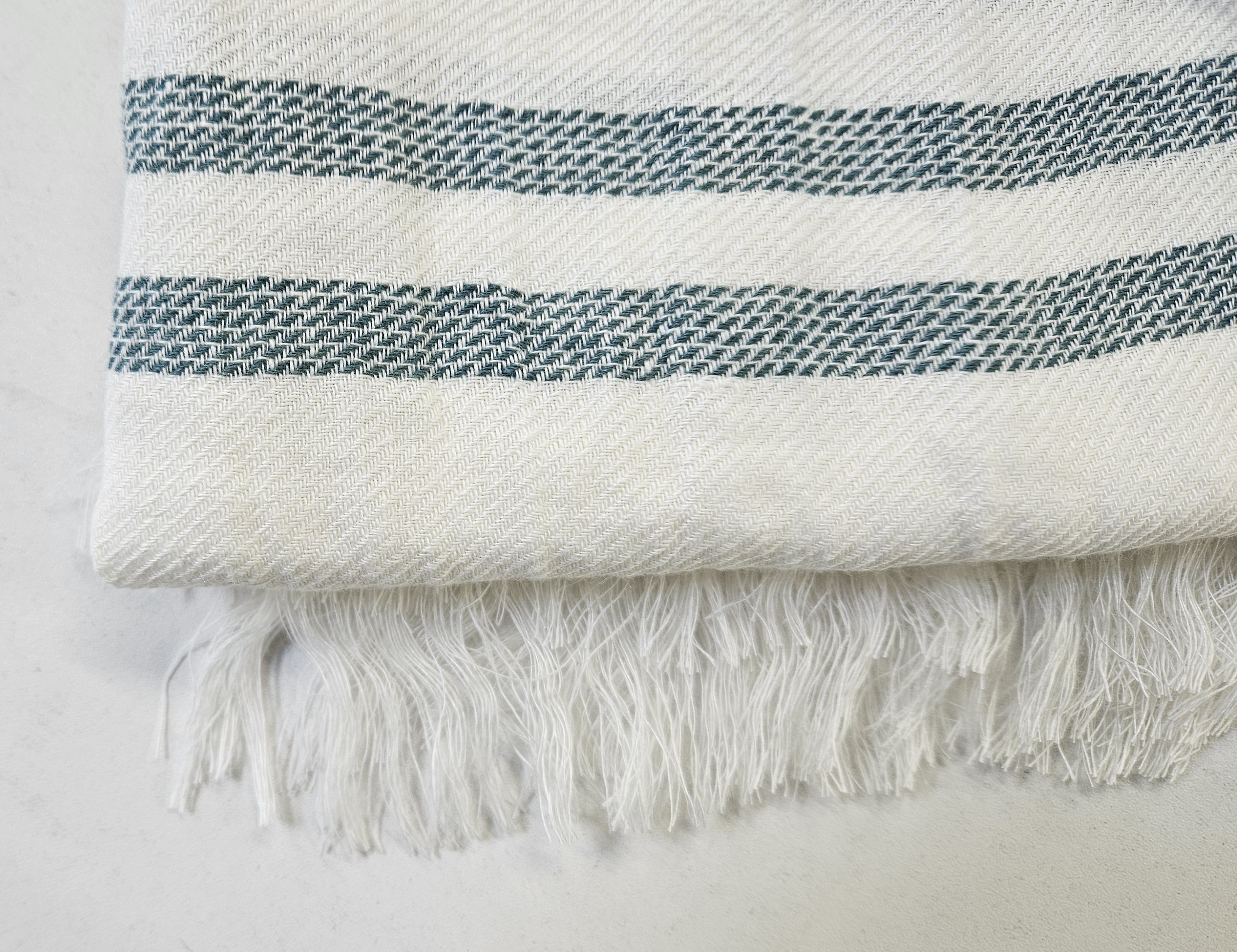 Paplūdimio rankšluostis-patiesalas NIDA 2 White-Mint, 115x200 cm