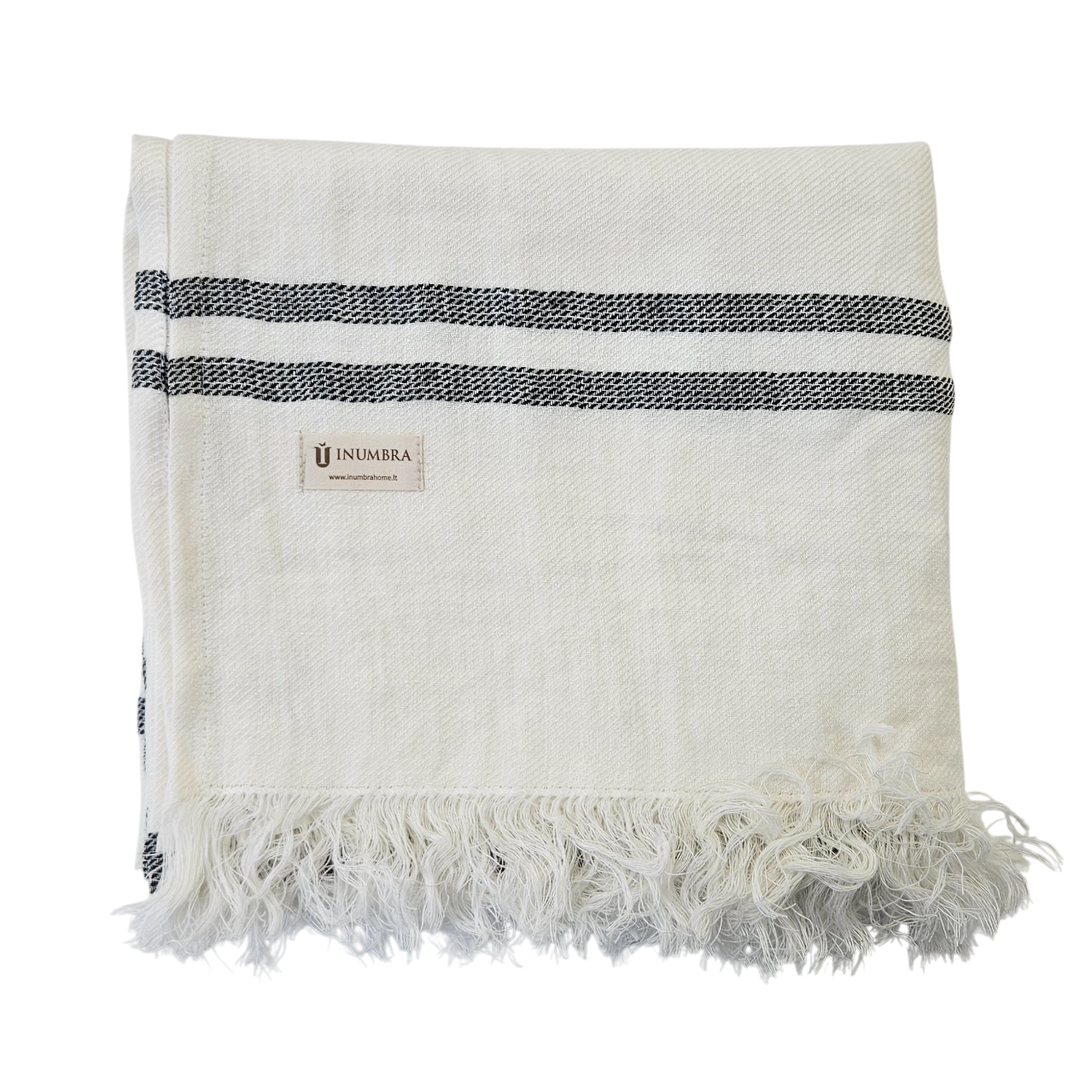 Paplūdimio rankšluostis-patiesalas NIDA 2 White-Black, 115x200 cm