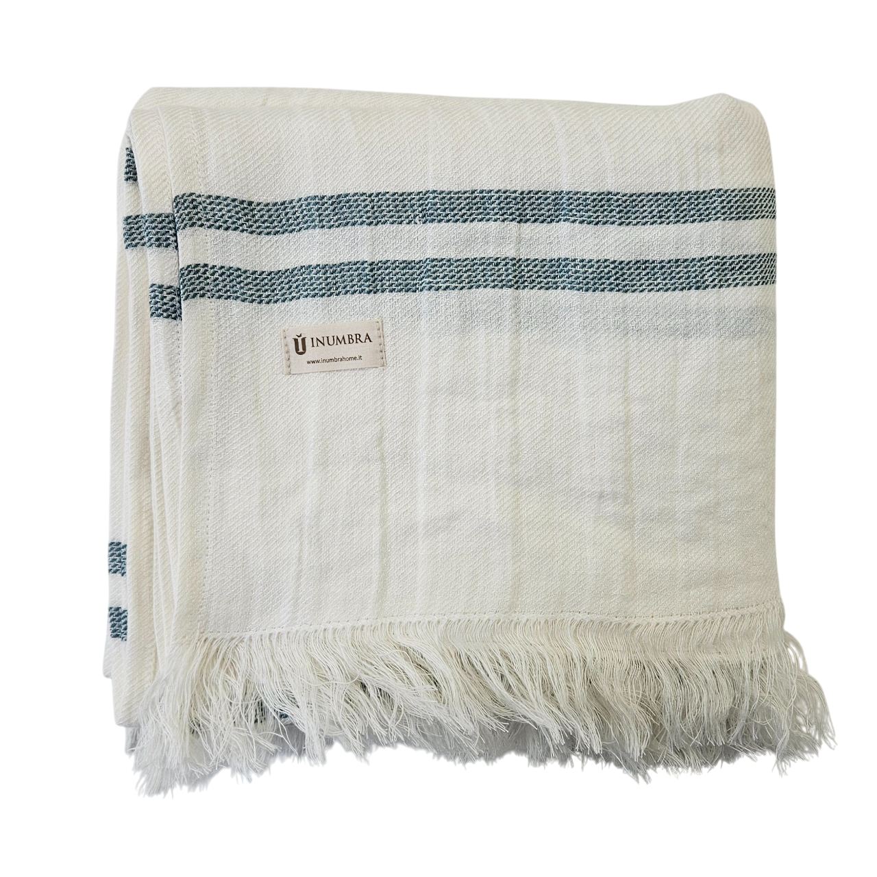 Paplūdimio rankšluostis-patiesalas NIDA 2 White-Mint, 115x200 cm