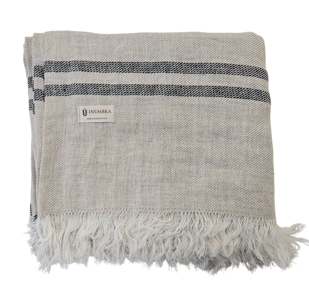 Paplūdimio rankšluostis-patiesalas NIDA 2 Grey-Black, 115x200 cm