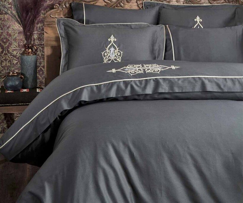 Bedding set ALYA Antrasit 200x220 cm, 6 dalių