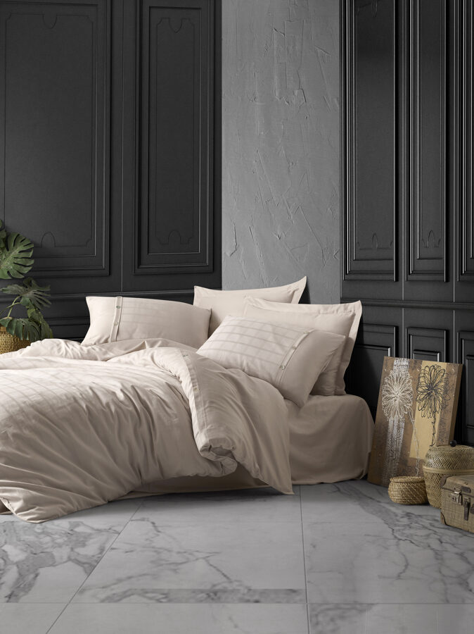 Patalynės komplektas PERLA Beige 220x240 cm, 6 dalių