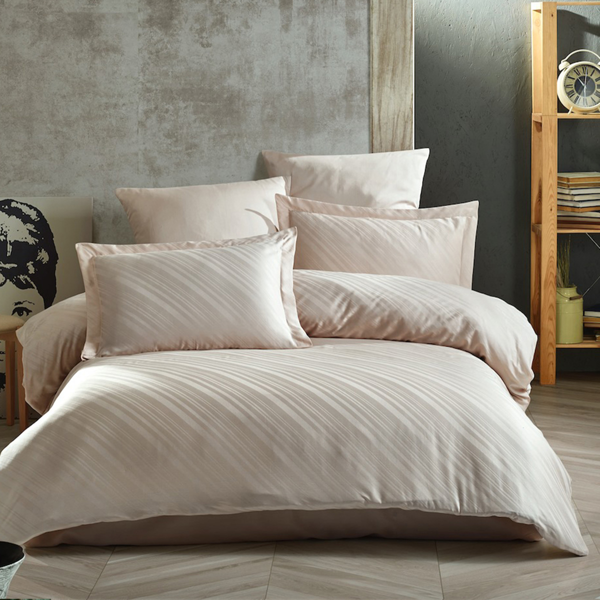 Patalynės komplektas VENITA Beige 200x220 cm, 6 dalių
