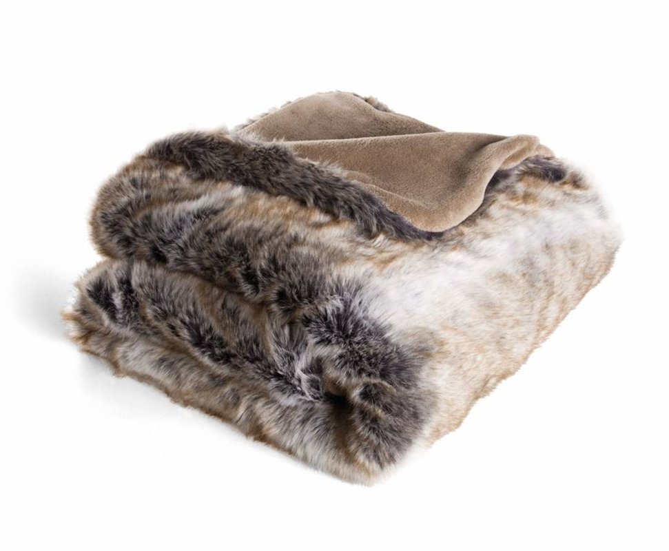 Dirbtinio kailio pledas FEEL Brown 140x200 cm