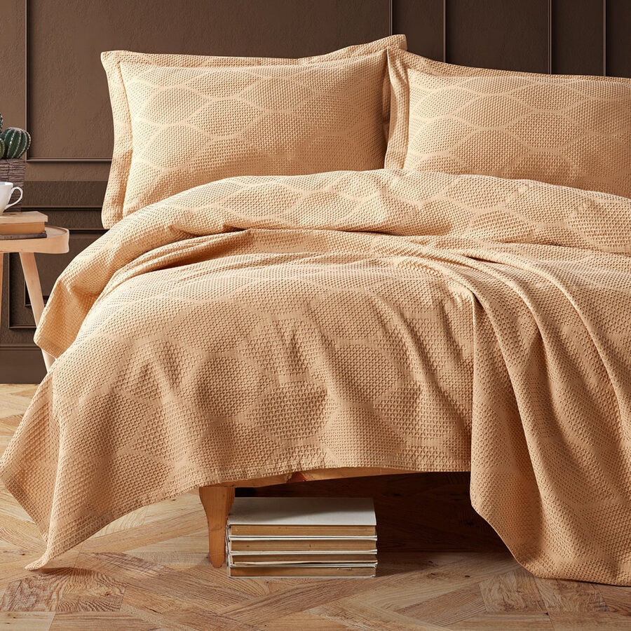 Bedspread with pillowcases  "VERA" Beige  220x240 cm