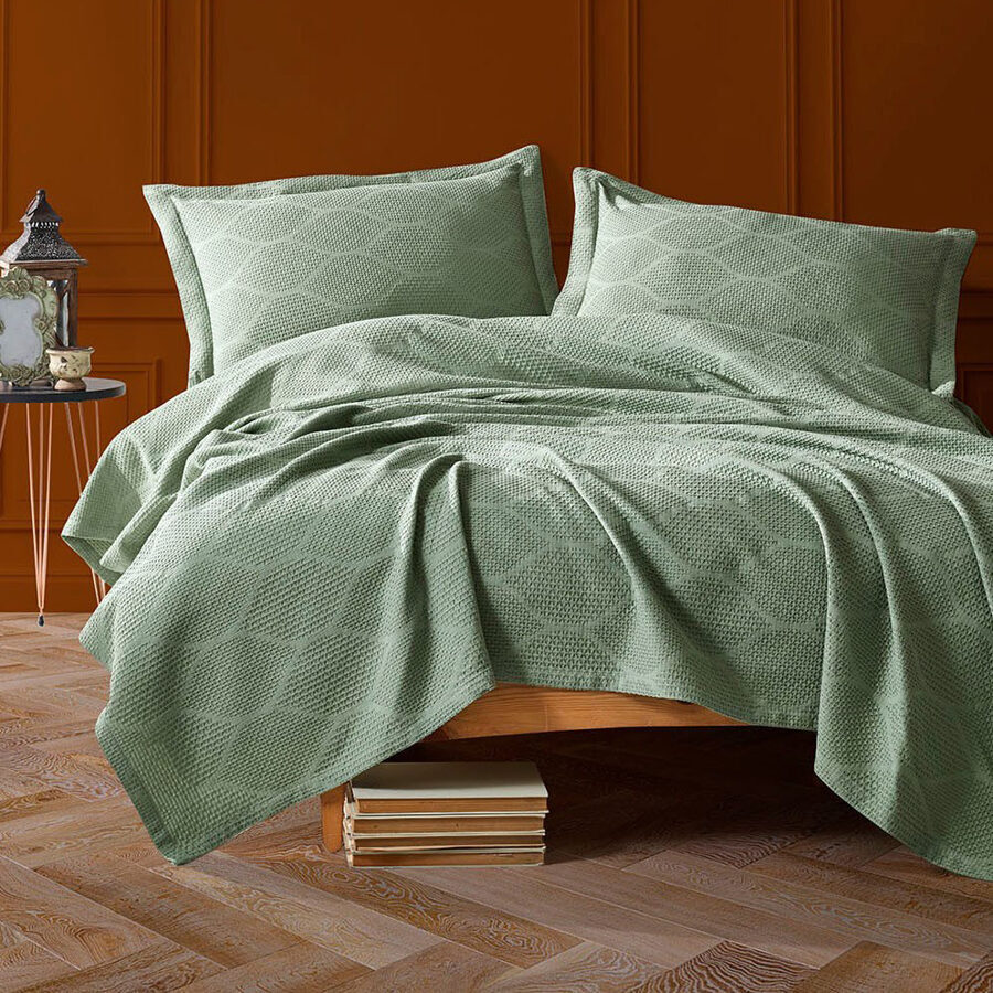 Bedspread with pillowcases "VERA" Green 220x240 cm