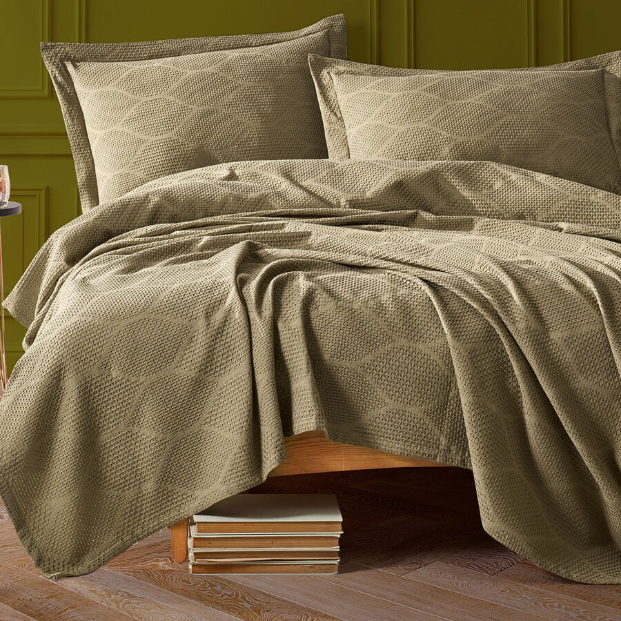 Bedspread with pillowcases "VERA" Khaki 220x240 cm