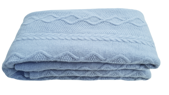 Merino vilnos pledas ARAN Blue 130x180 cm