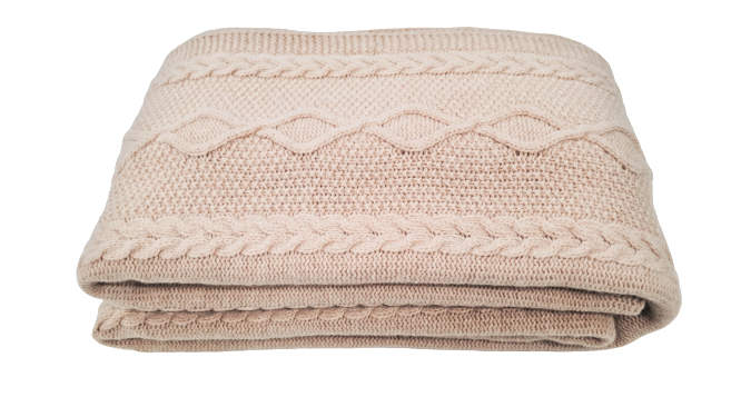 Merino vilnos pledas ARAN Cappuccino 130x180 cm