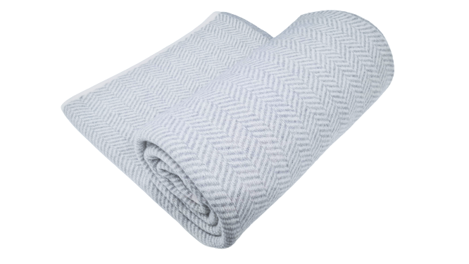 Merino vilnos pledas-užtiesalas CHEVRON Grey 200x220 cm