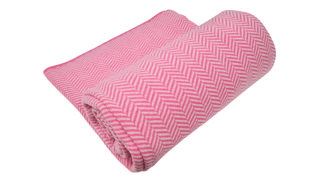 Merino vilnos pledas-užtiesalas CHEVRON Rose 200x220 cm