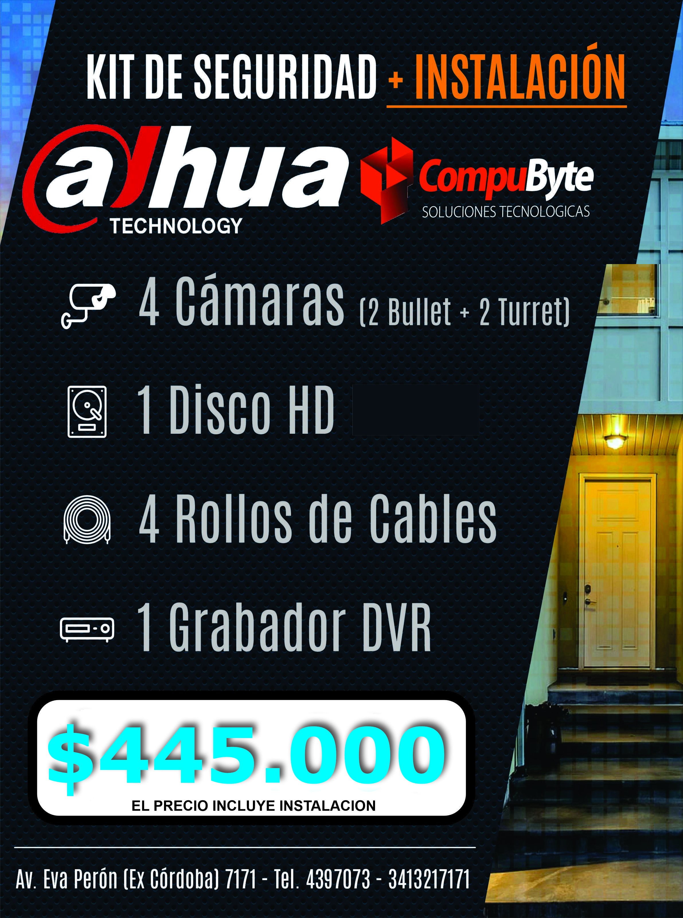 Sistema de 4 Cámaras de Seguridad con INSTALACION incluida!!!