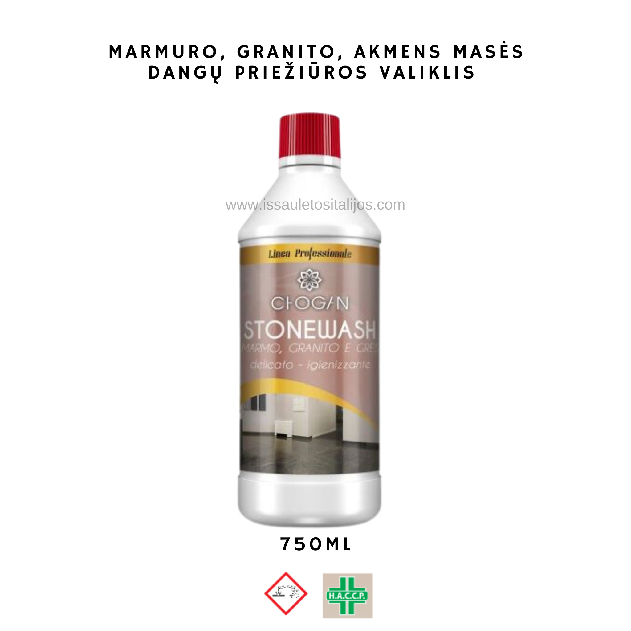 Marmuro, granito, akmens masės ir keraminių plytelių priežiūros priemonė STONEWASH