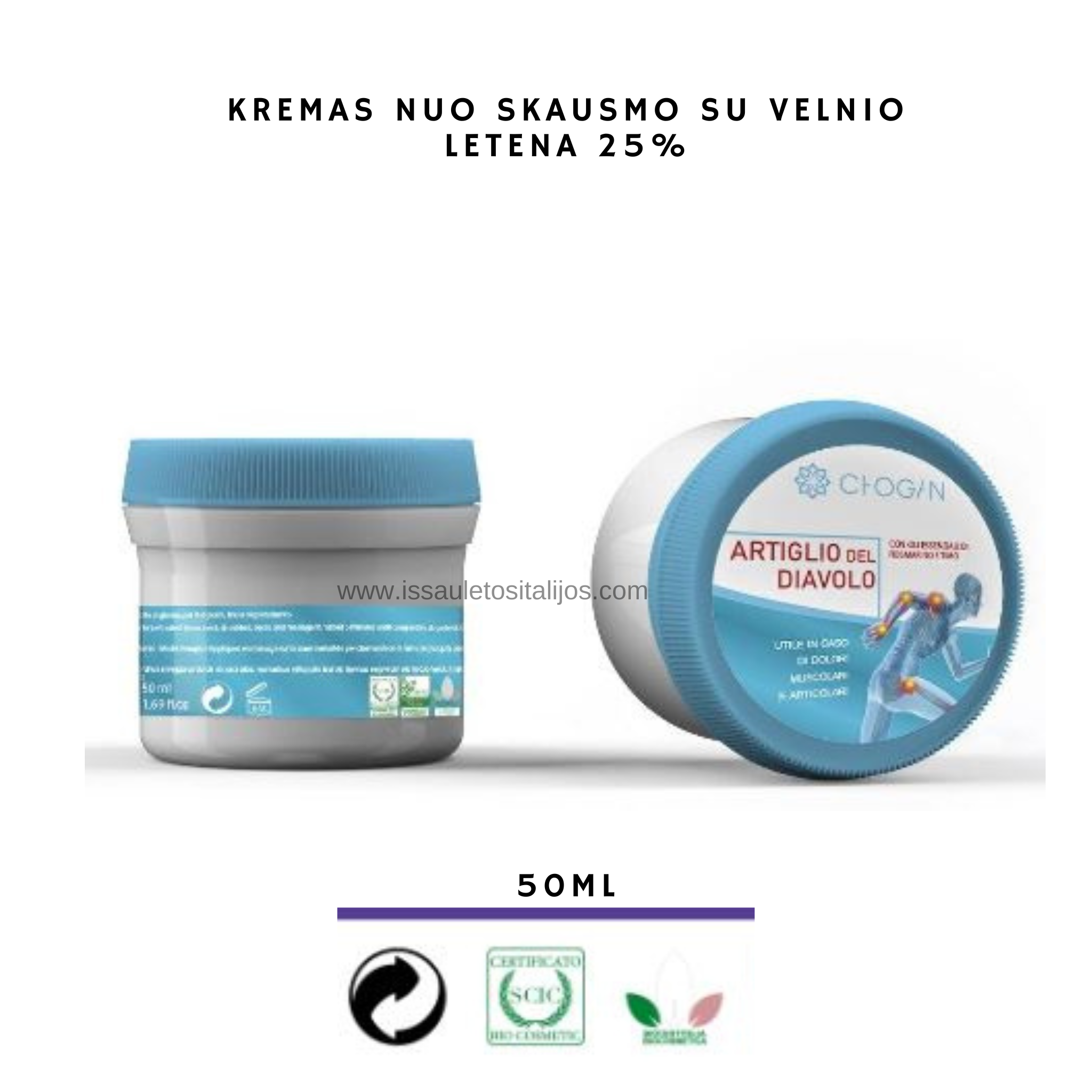 Tepalas nuo skausmo su velnio letena 