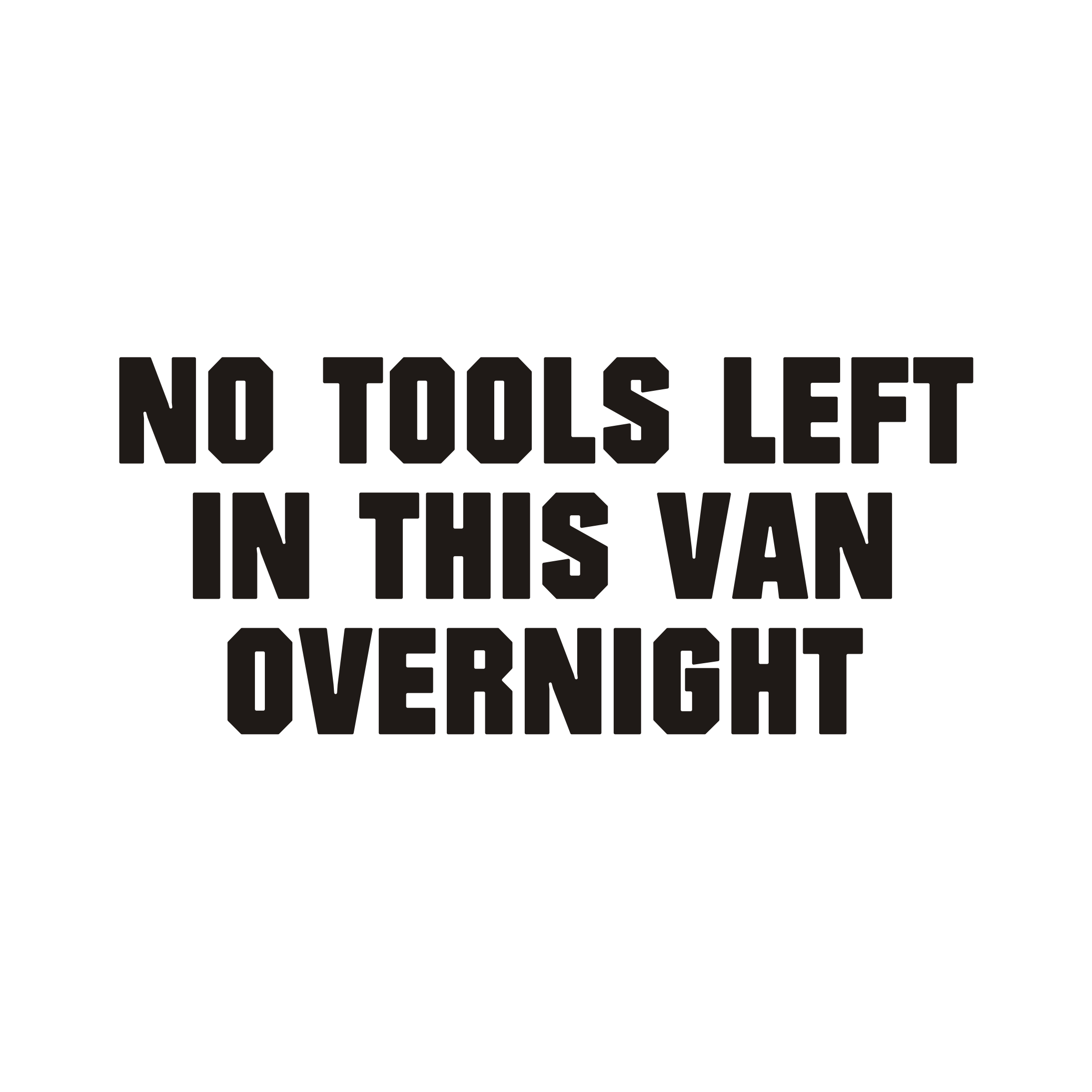 001 No Tools