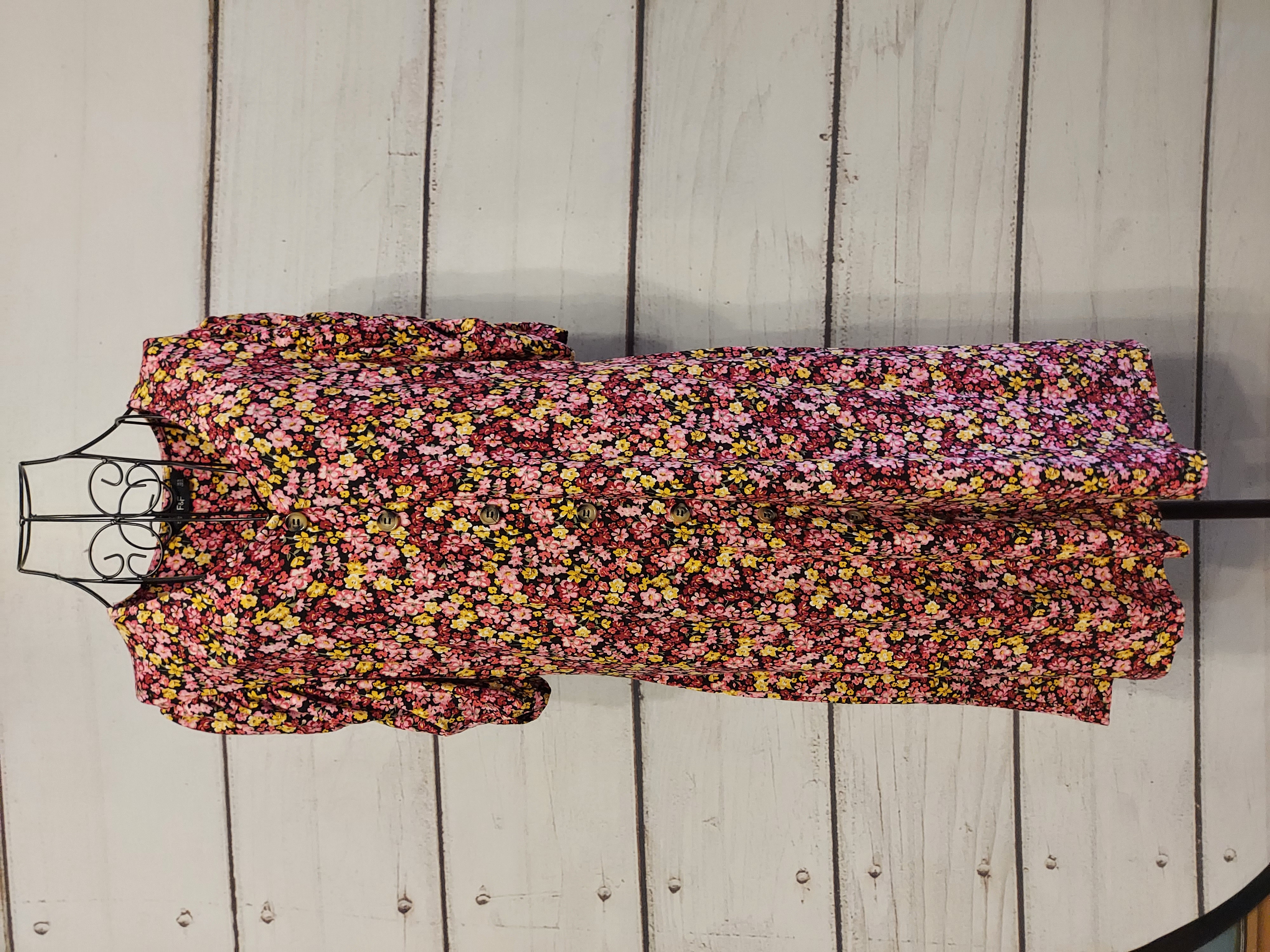F&F floral print button up dress size 16