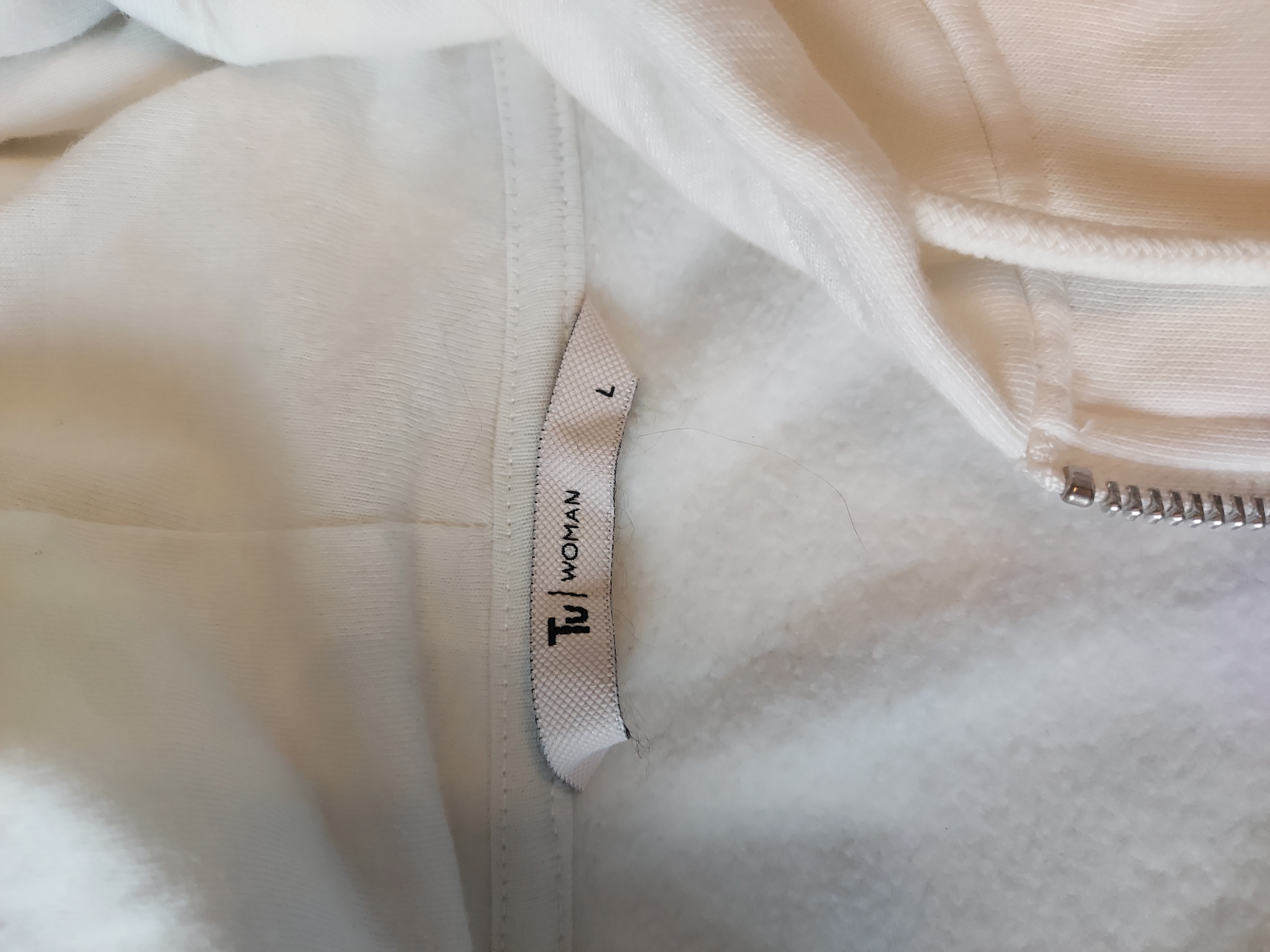 Tu white hoodie warm size L (12-14)