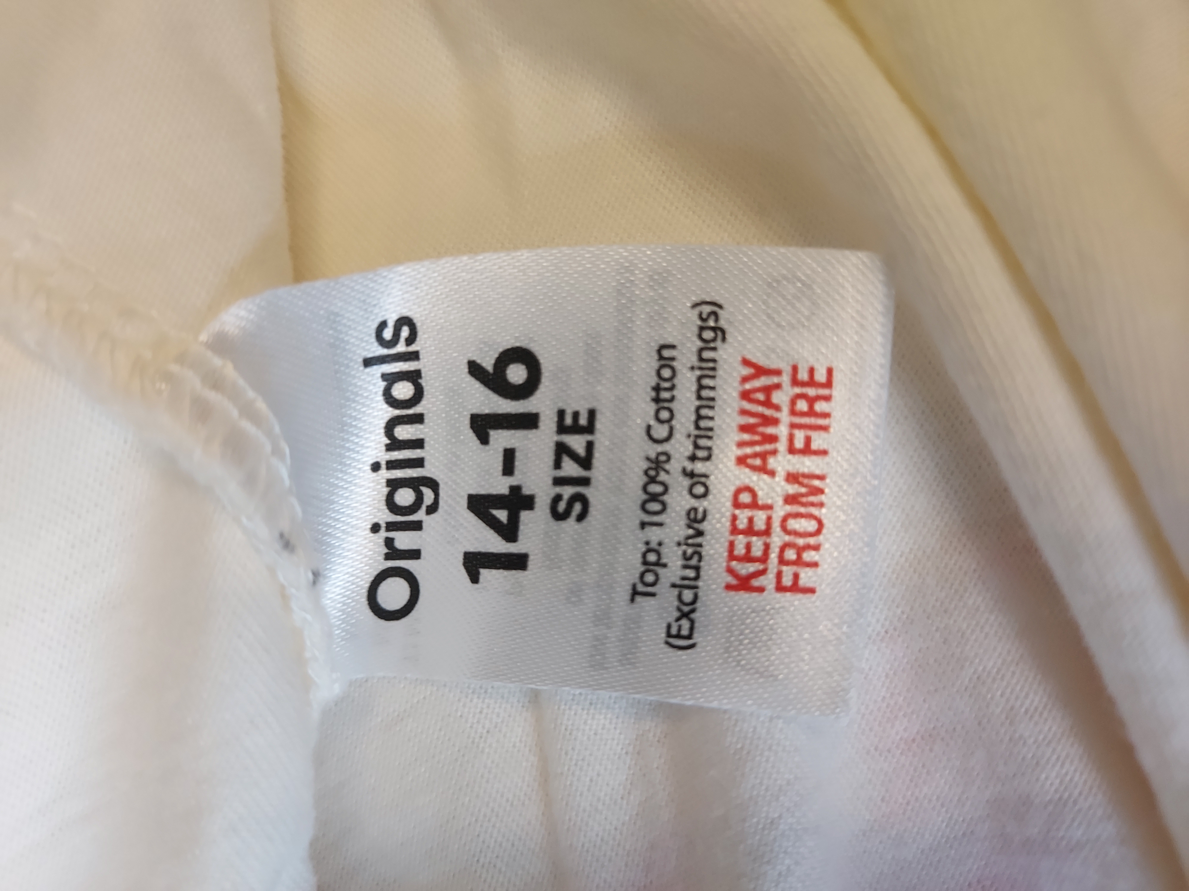 Originals pyjama size 14-16