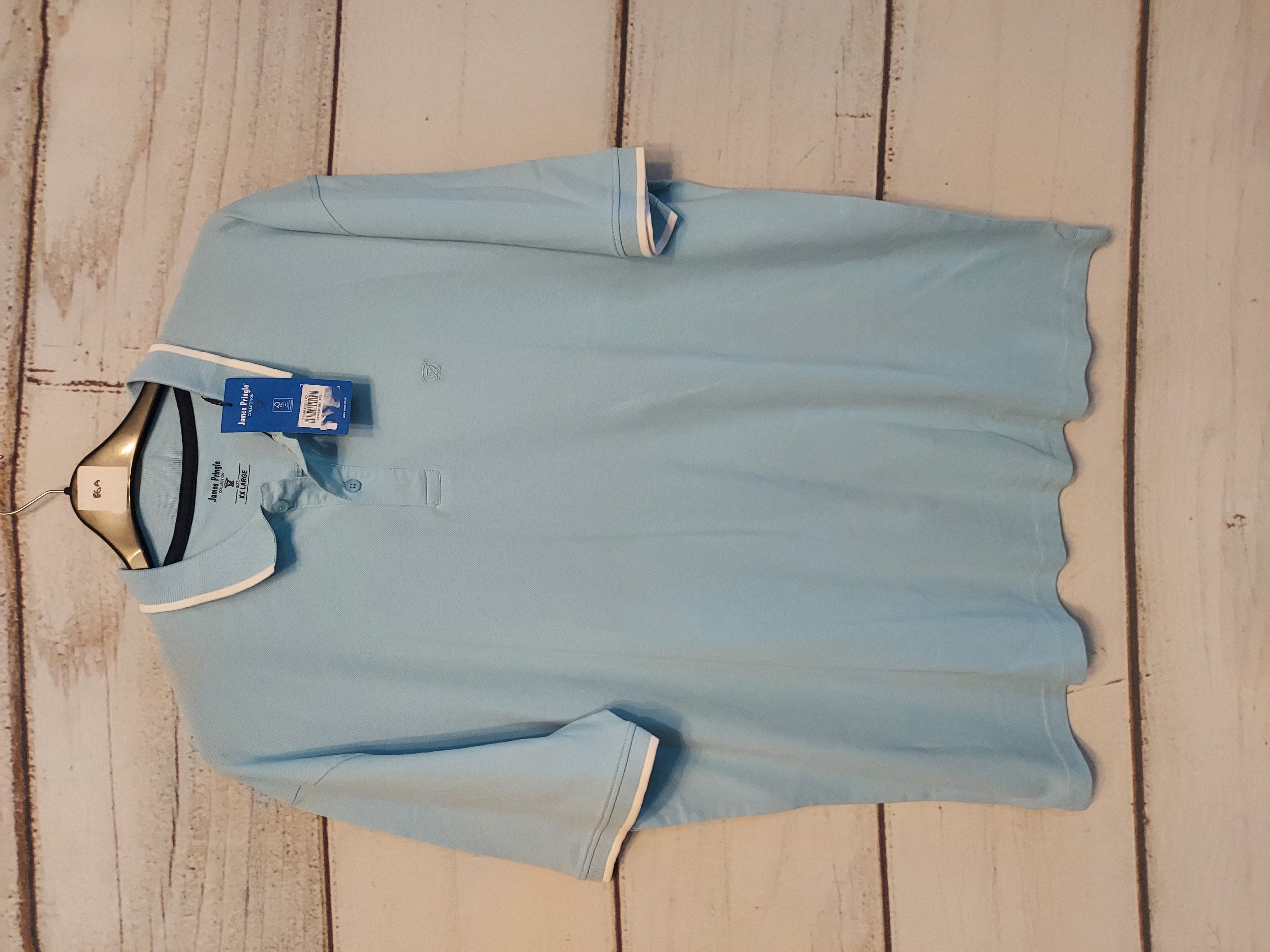James Pringle light blue polo shirt size 2XL