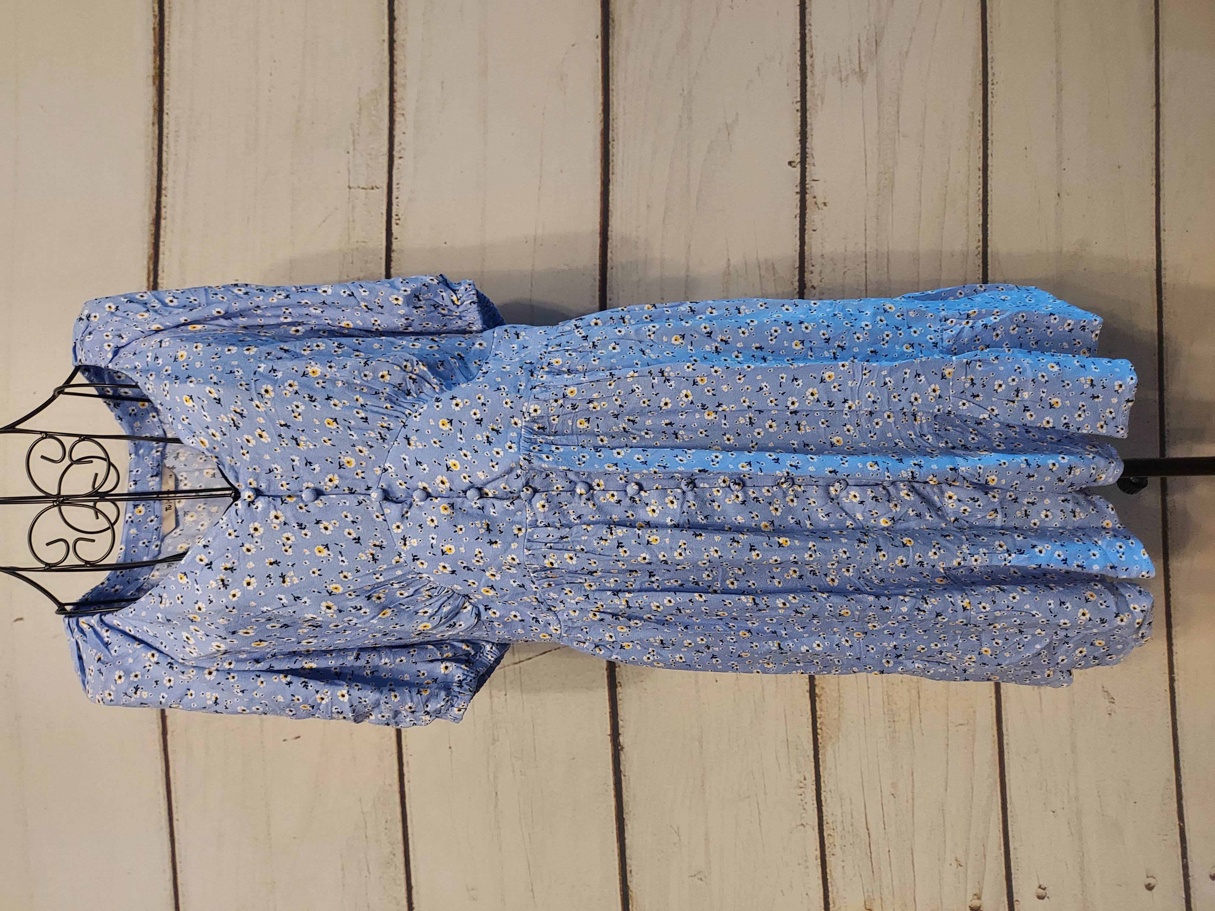 Tu light blue dress buttons up size 14