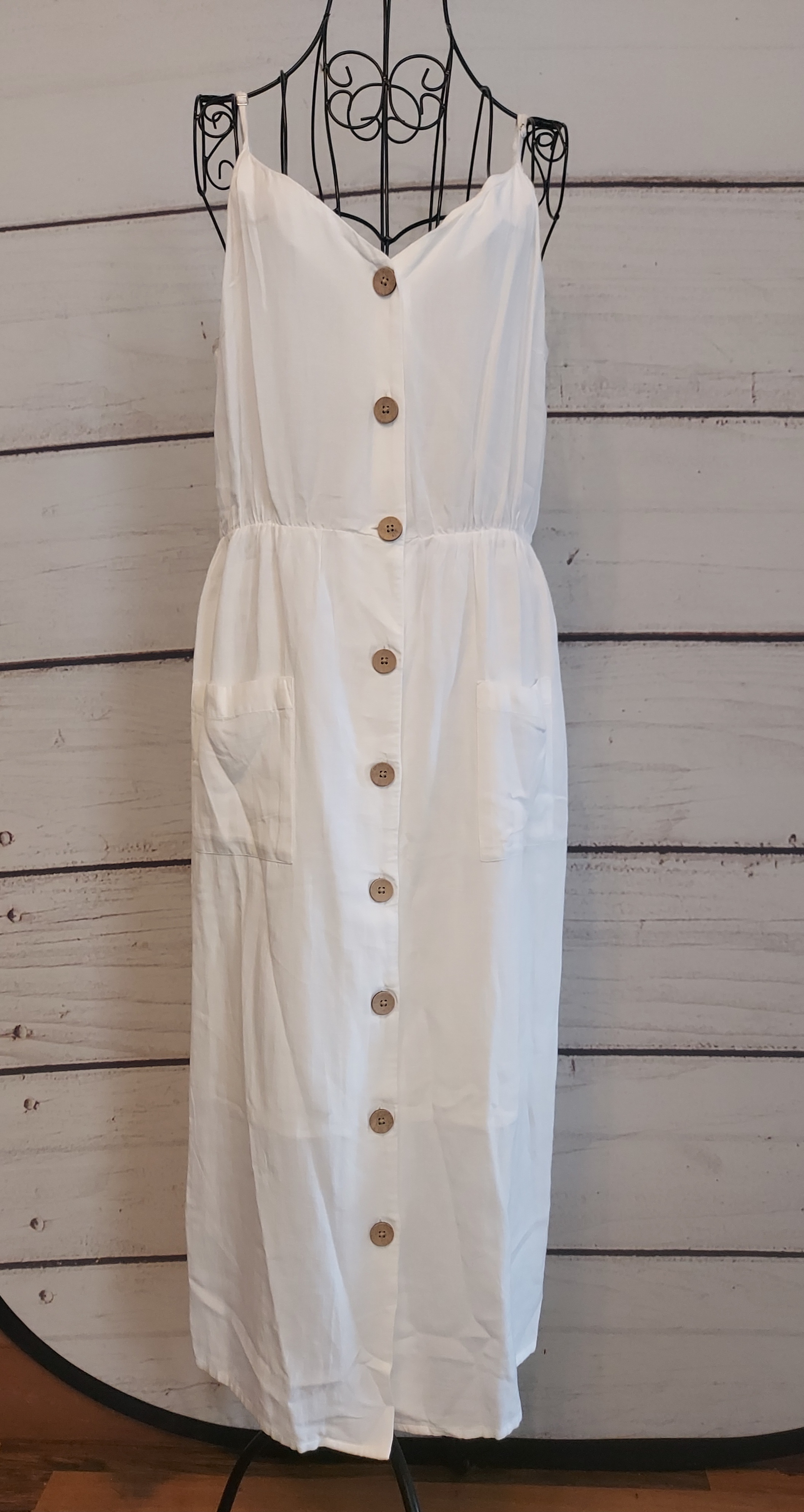 Papaya white dress buttons up size 14