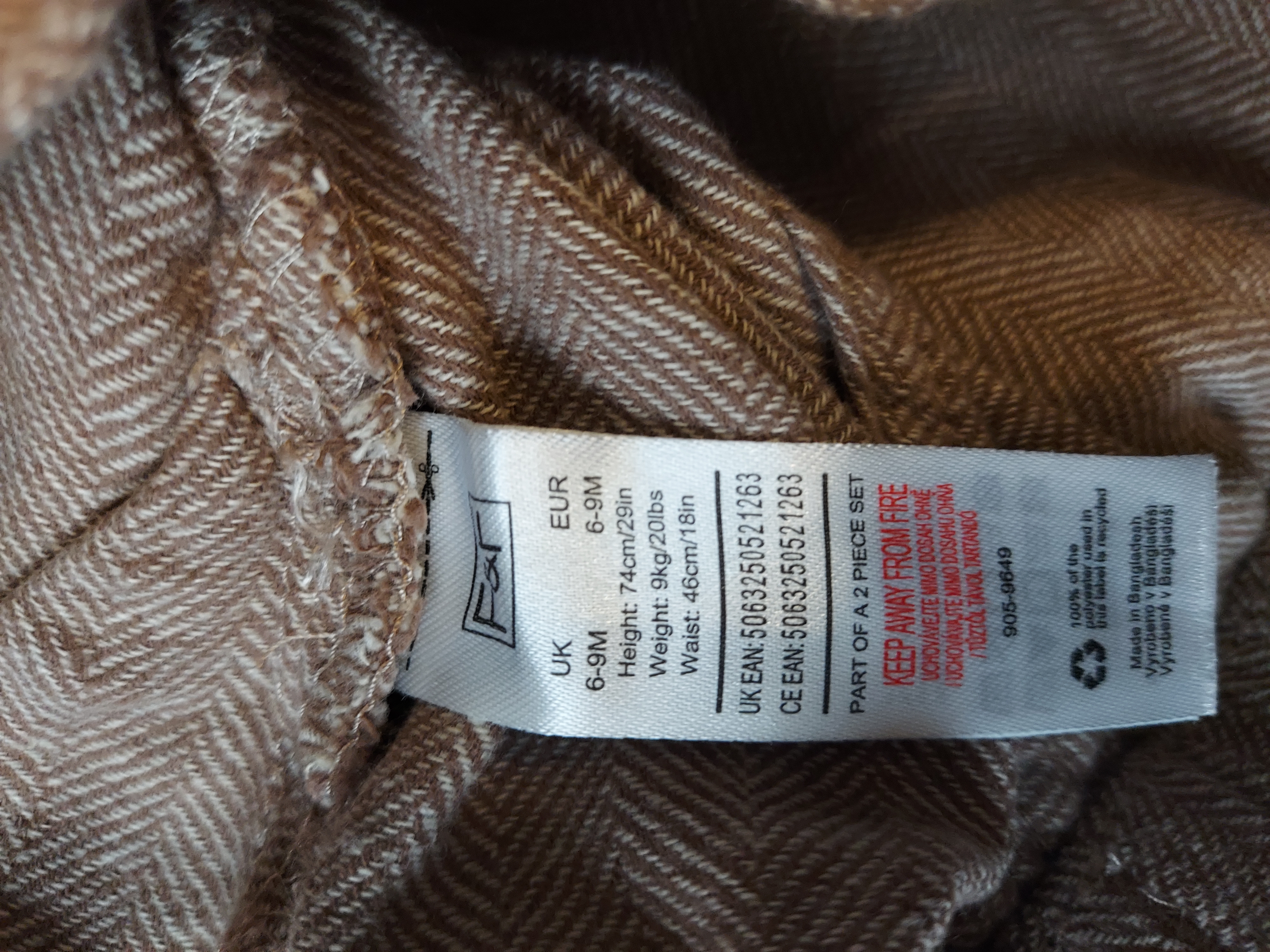 F&F trousers 6-9 months boy