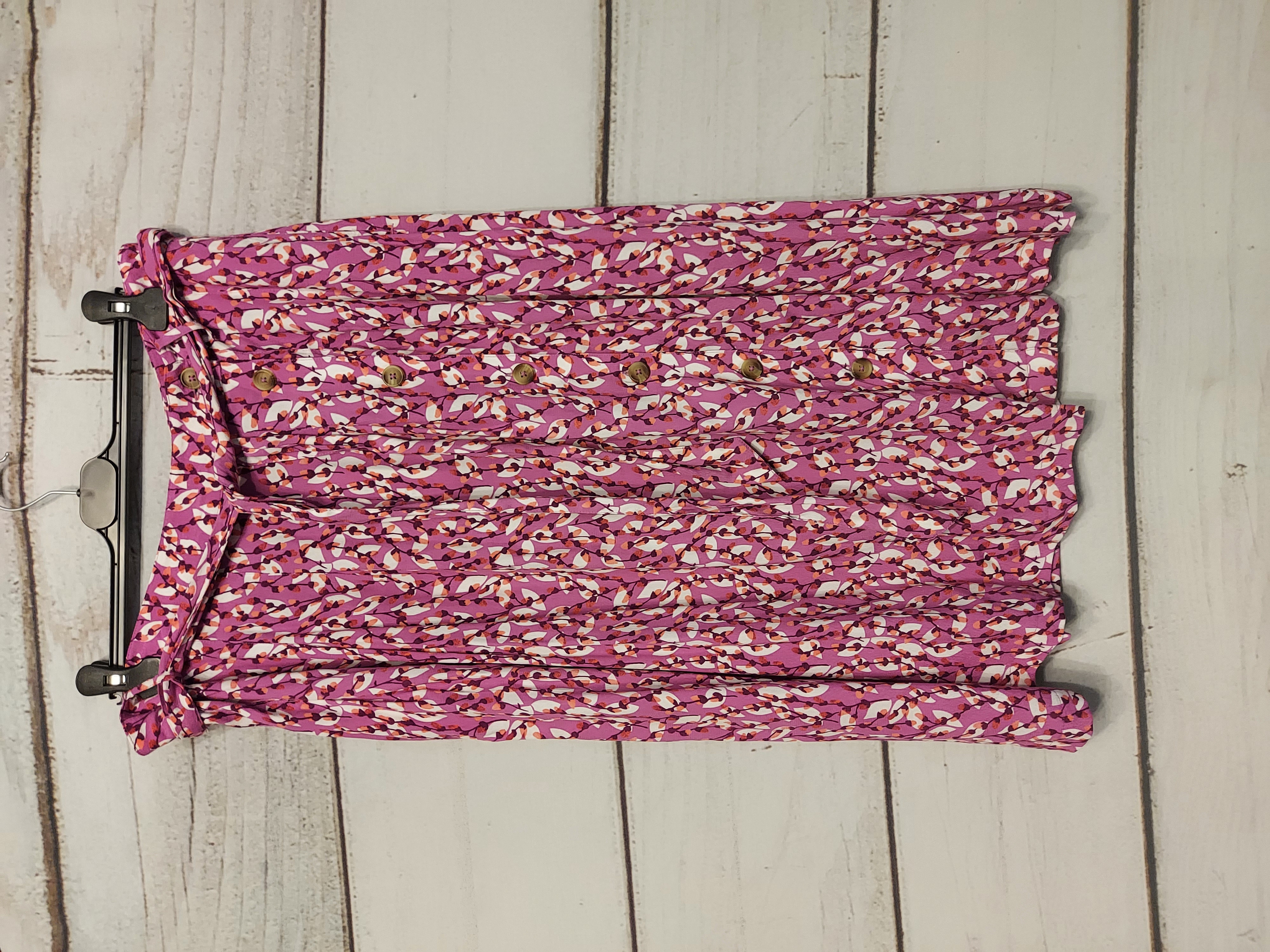 M&S pink skirt buttons up size 18