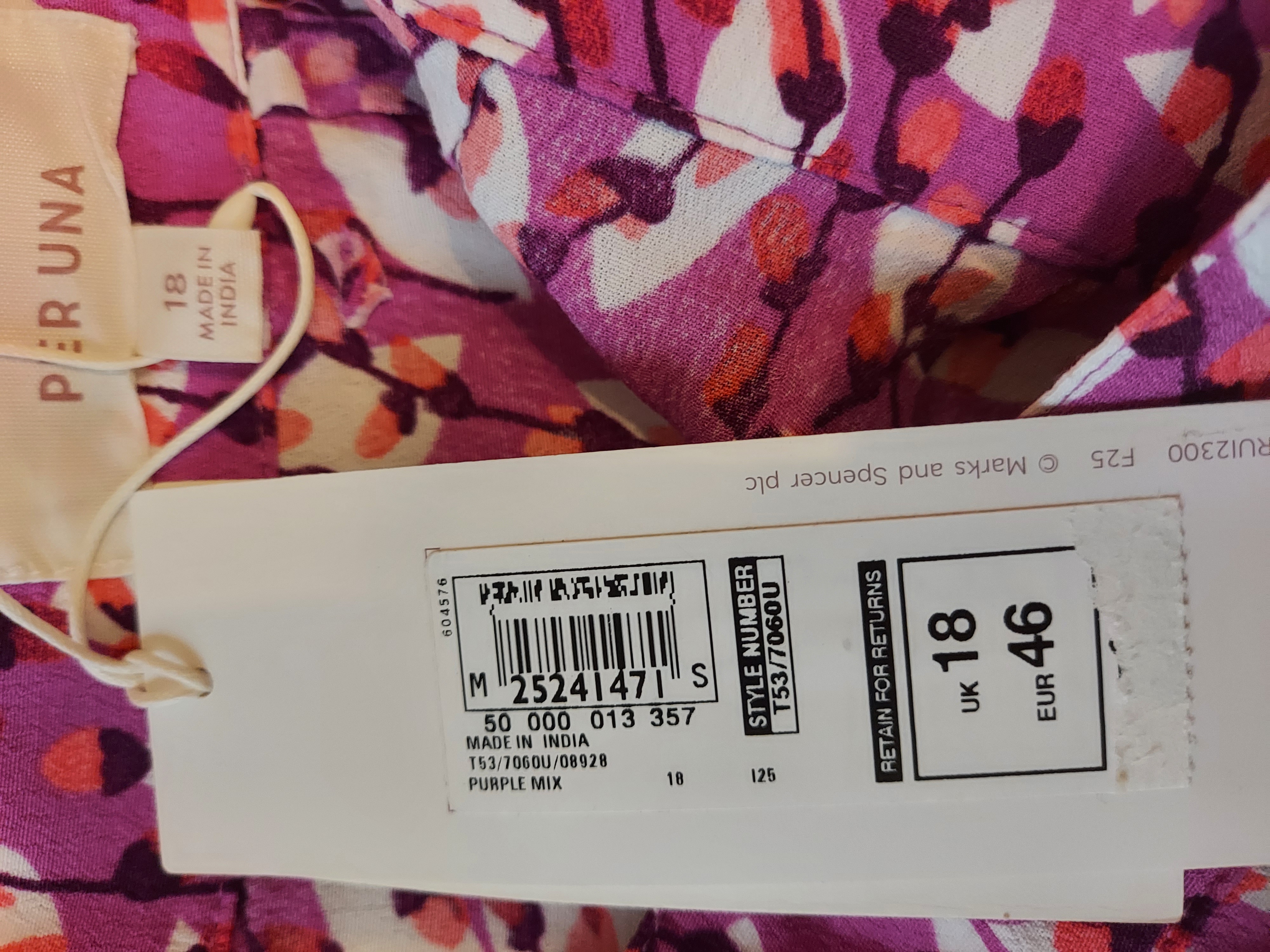 M&S pink skirt buttons up size 18