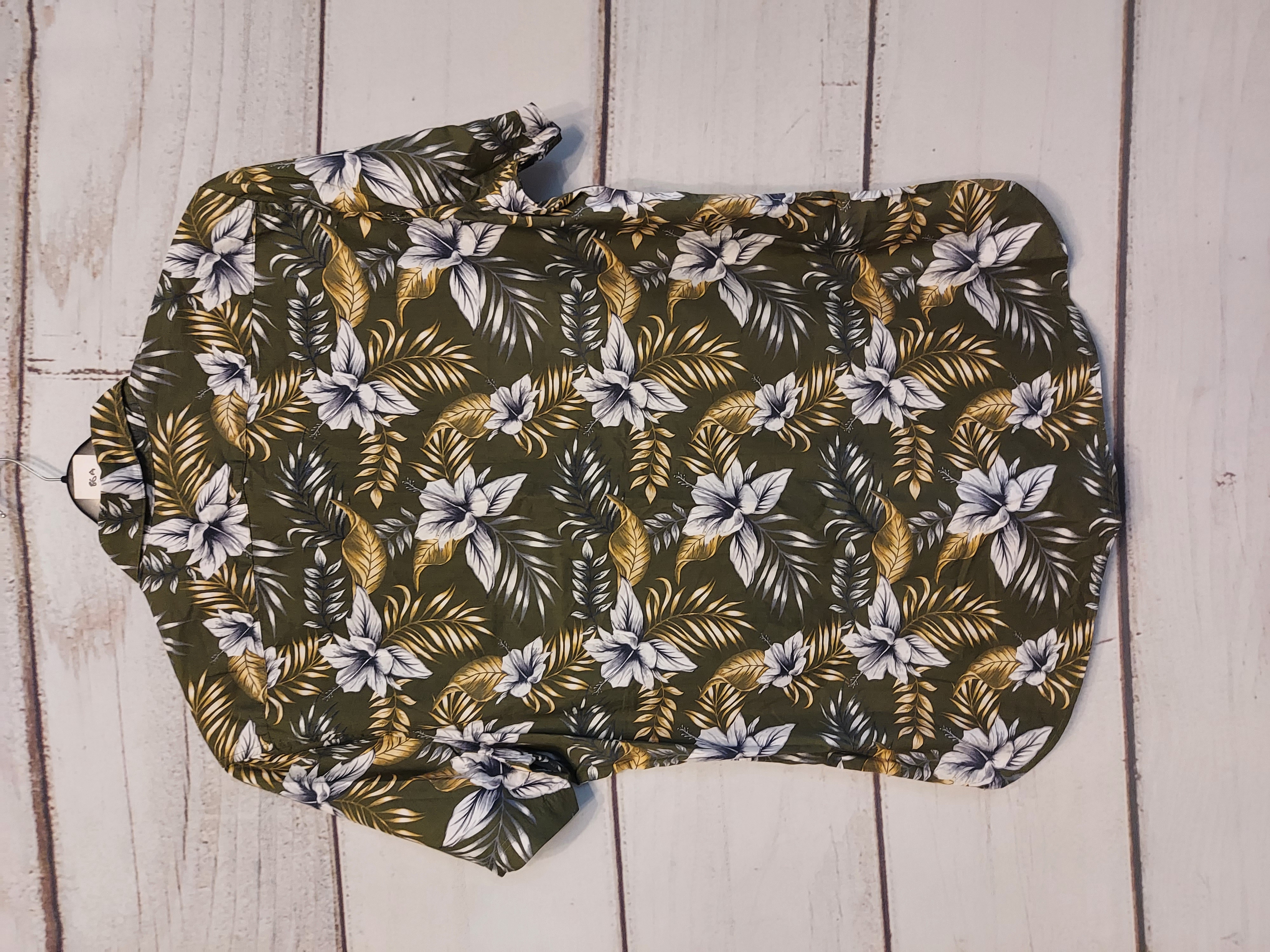 Next army green floral print shirt size XL 