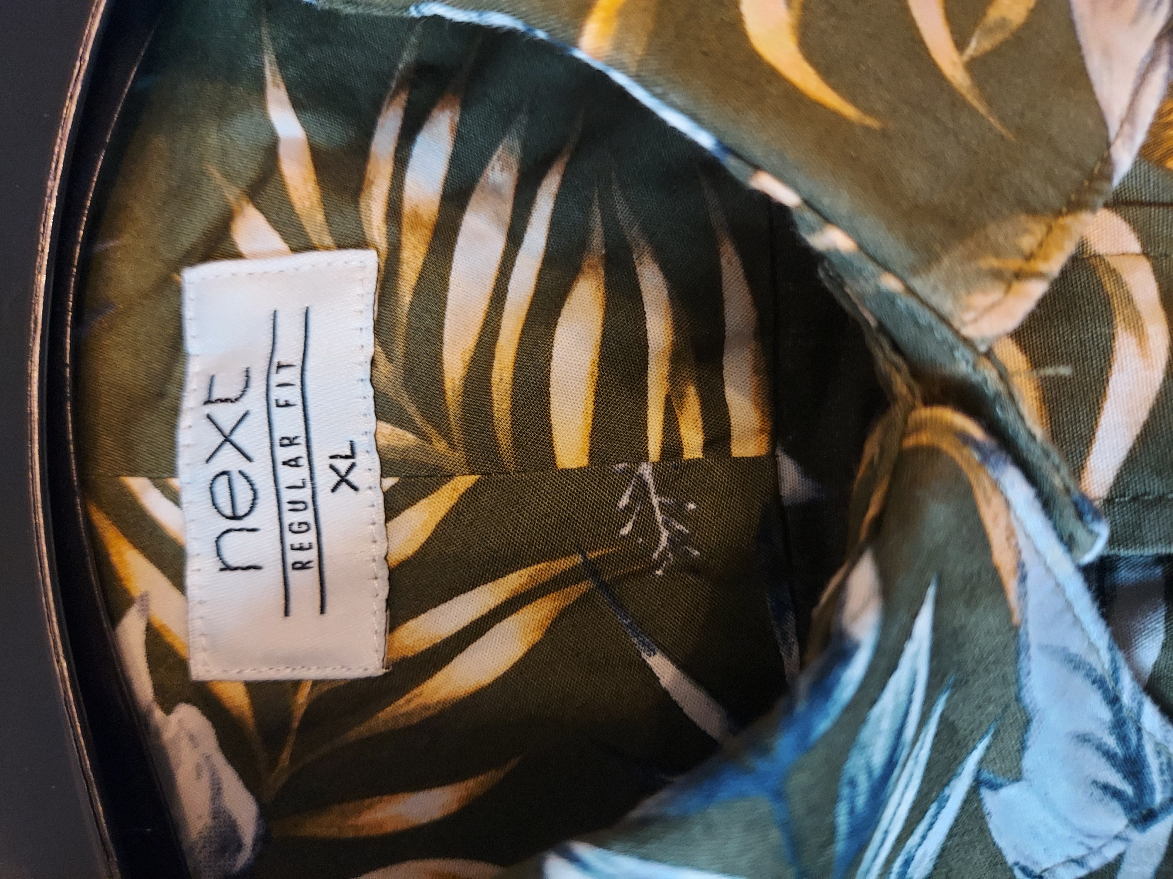 Next army green floral print shirt size XL 
