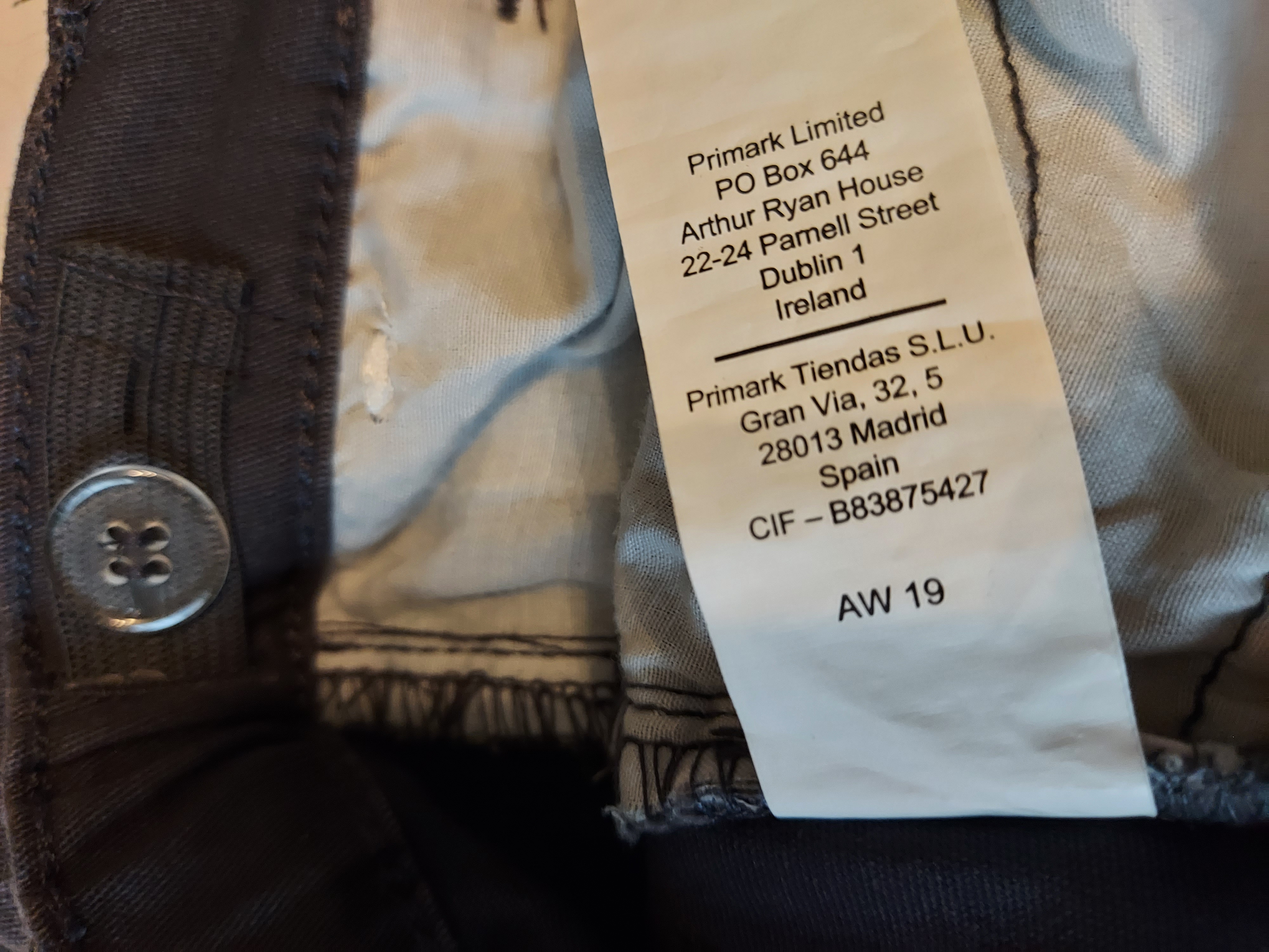 Primark dark grey trousers 24-36 months girl 
