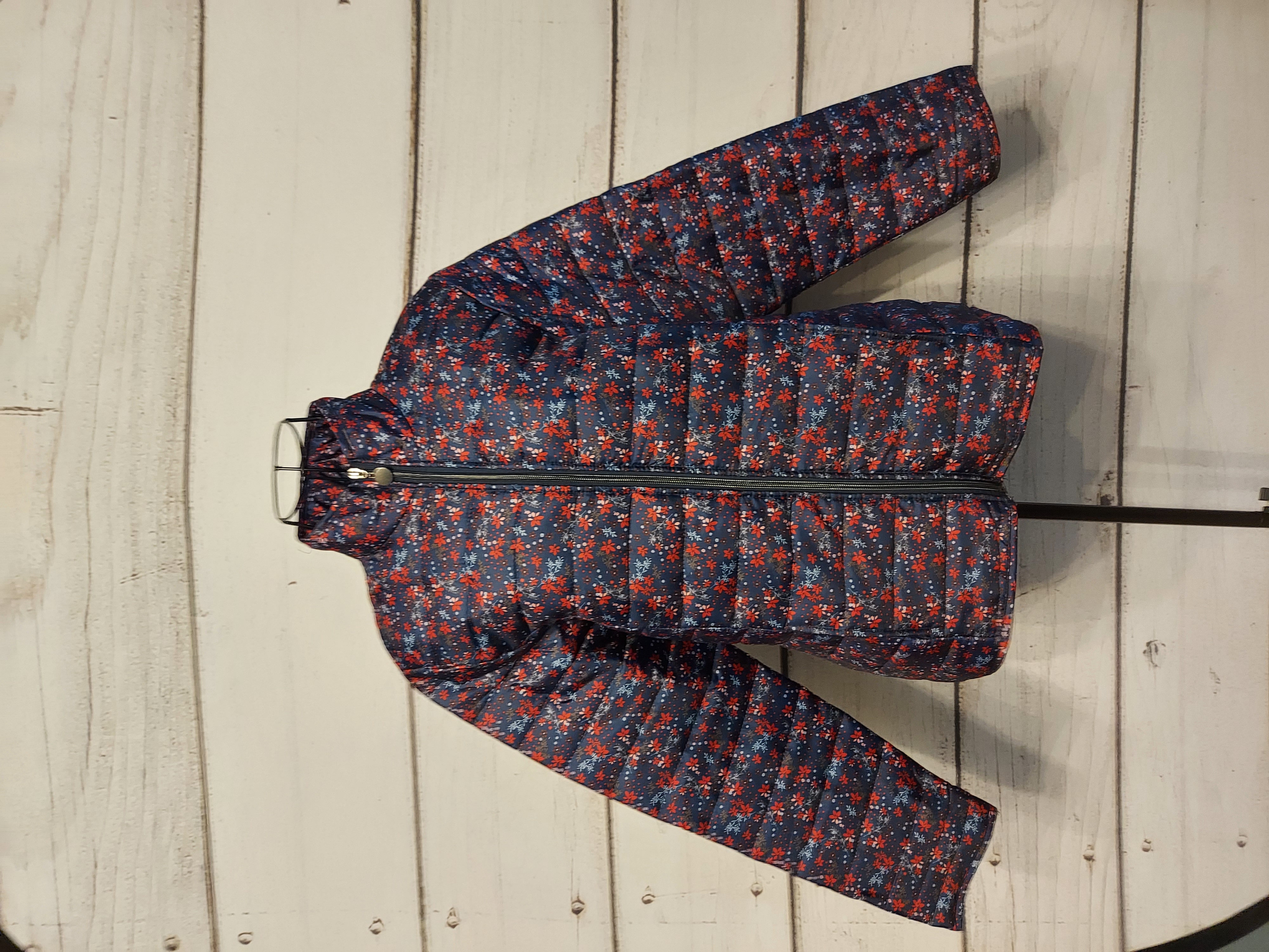 Anne De Lancay dark blue floral coat size M