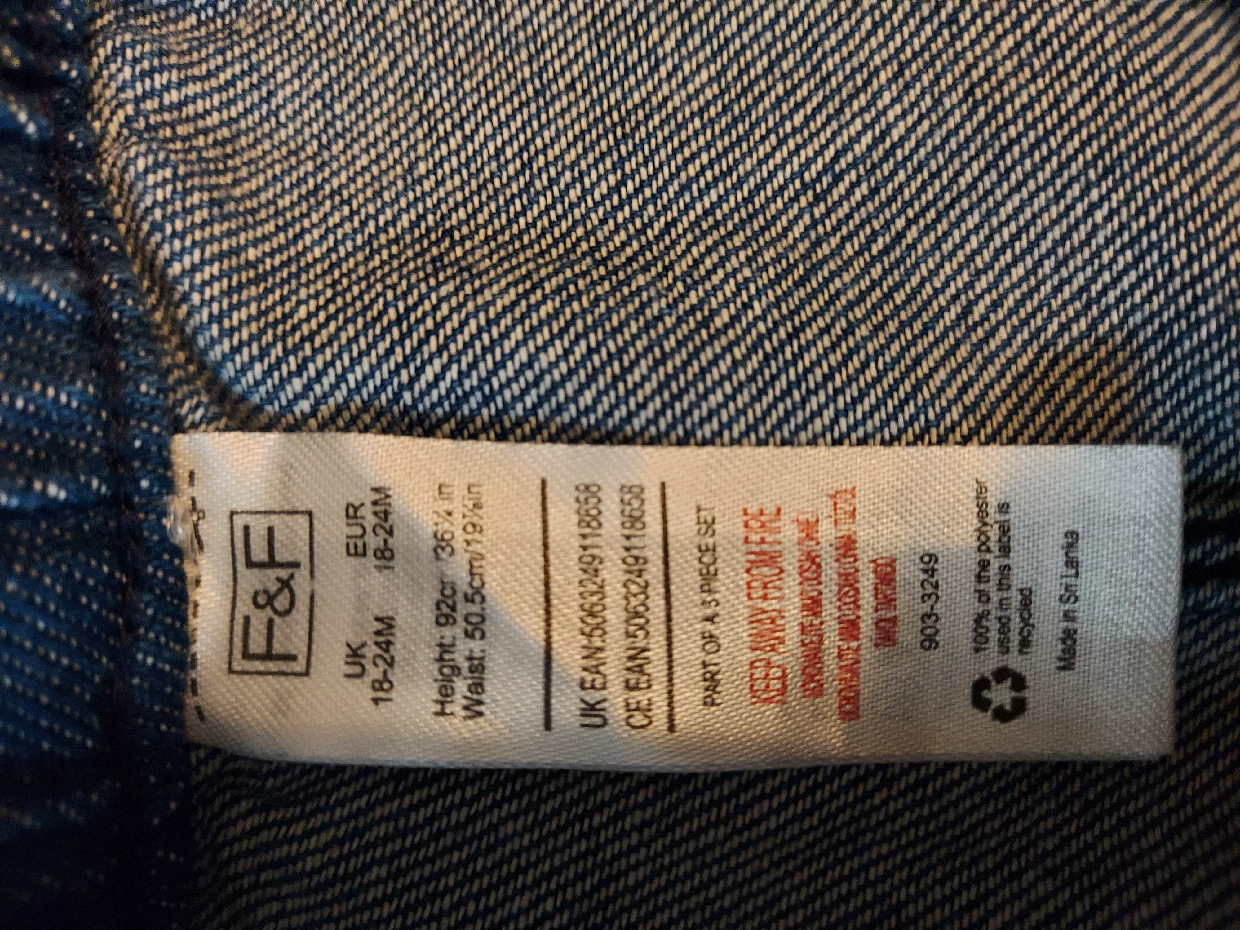 F&F blue jeans 18-24 months boy