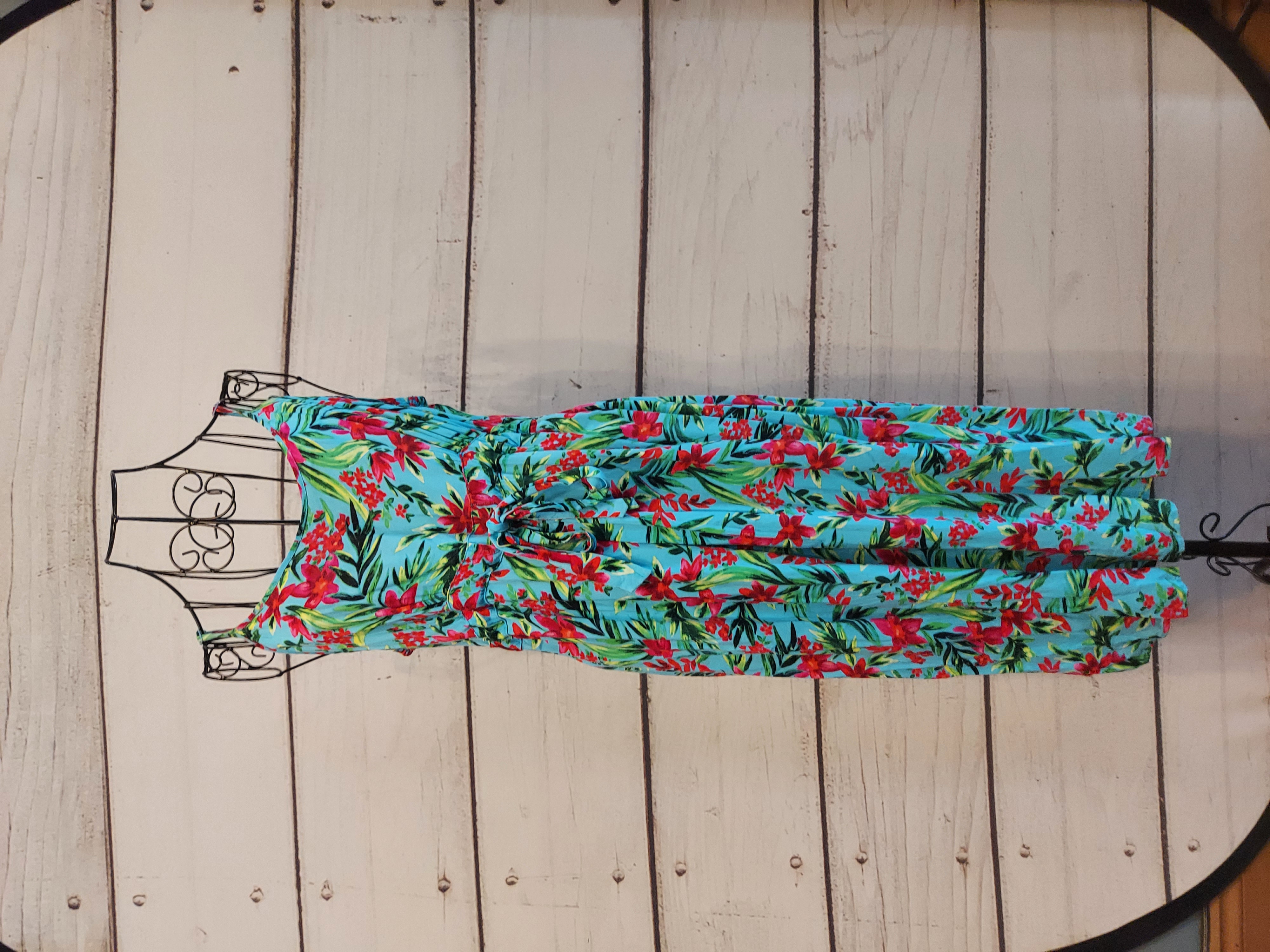 Riviera light blue floral print dress size 16