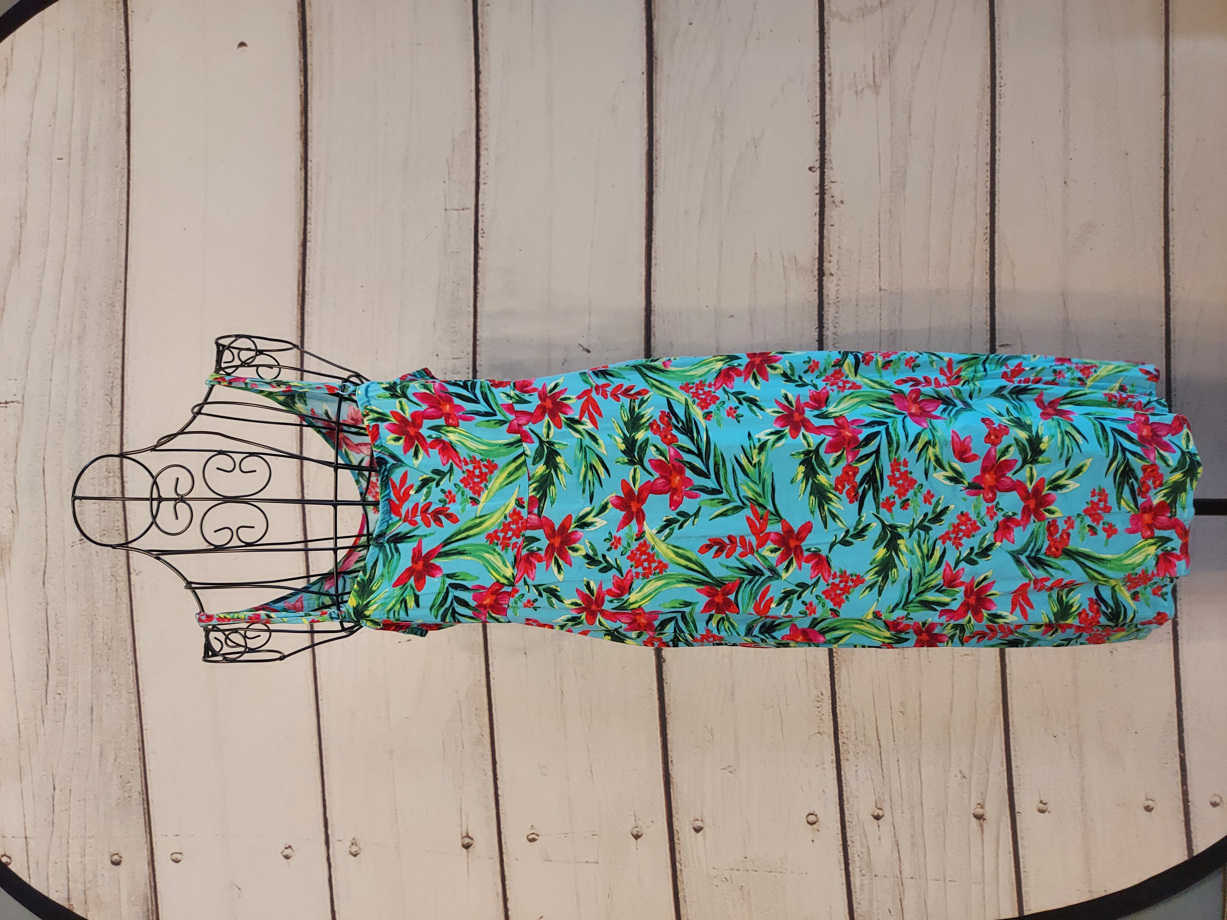 Riviera light blue floral print dress size 16