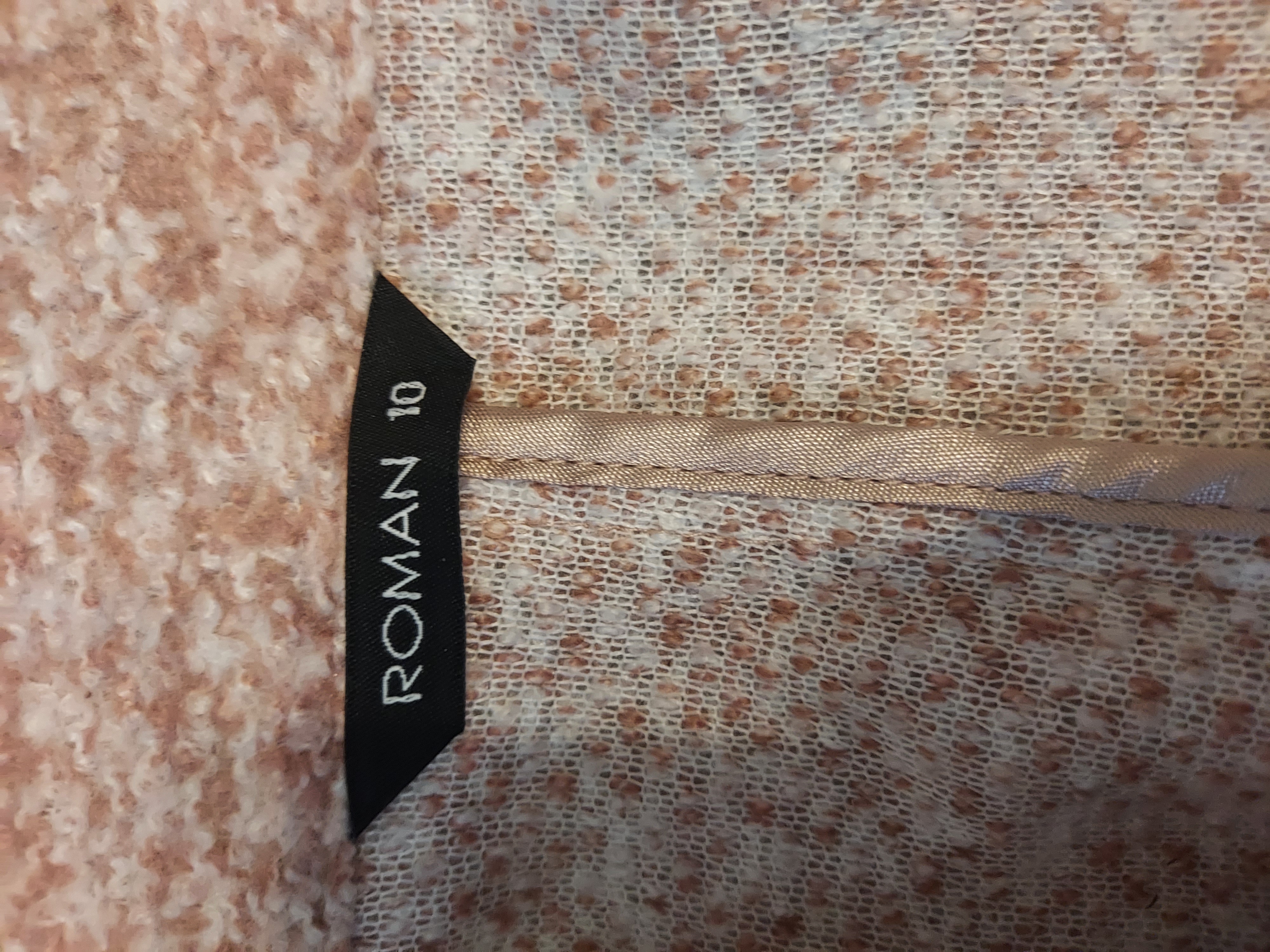 Roman blush and white colour coat size 10