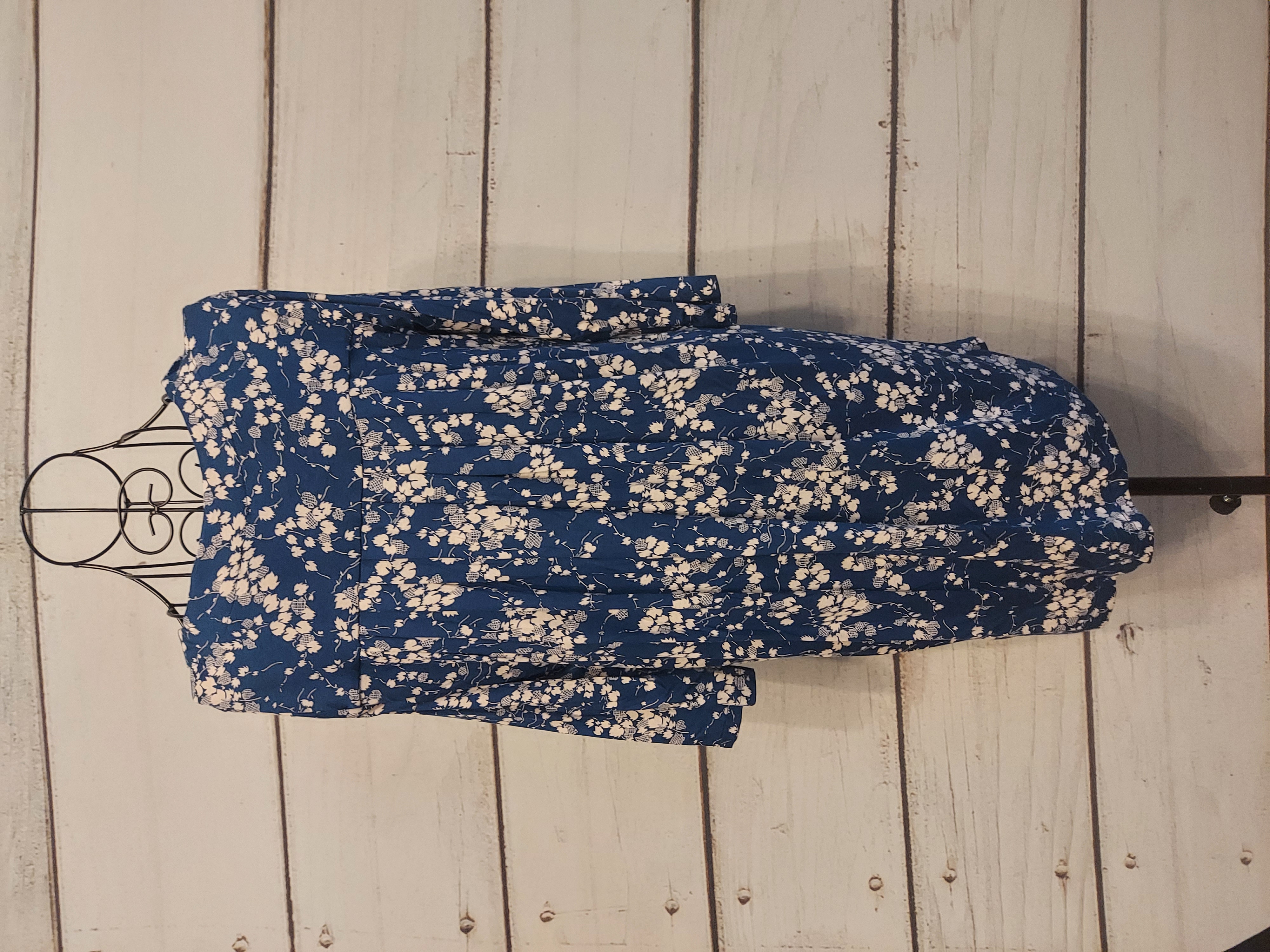 Fat Face royal blue 3/4 sleeves blouse size 8