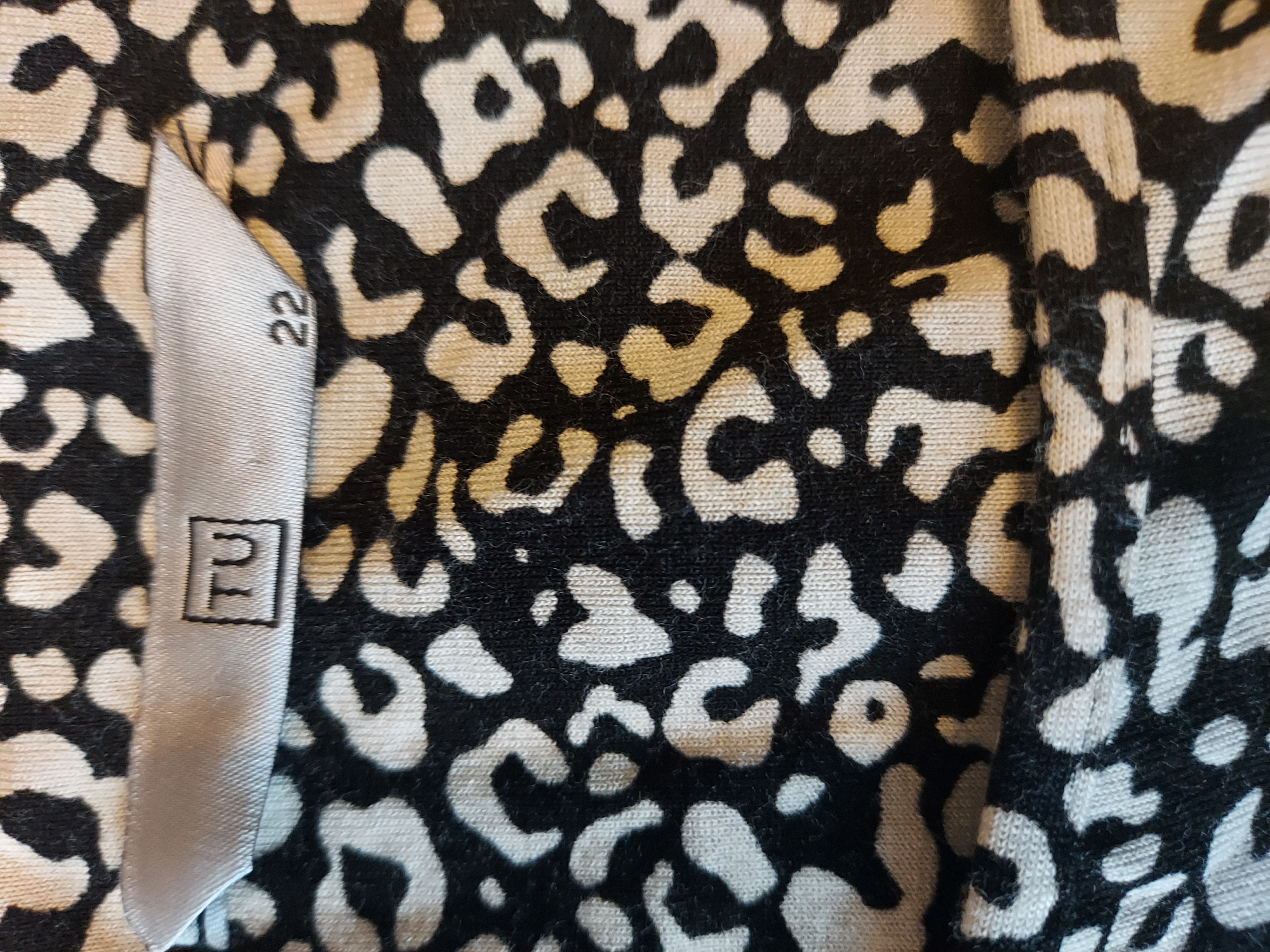 Tu black and white animal print dress size 22