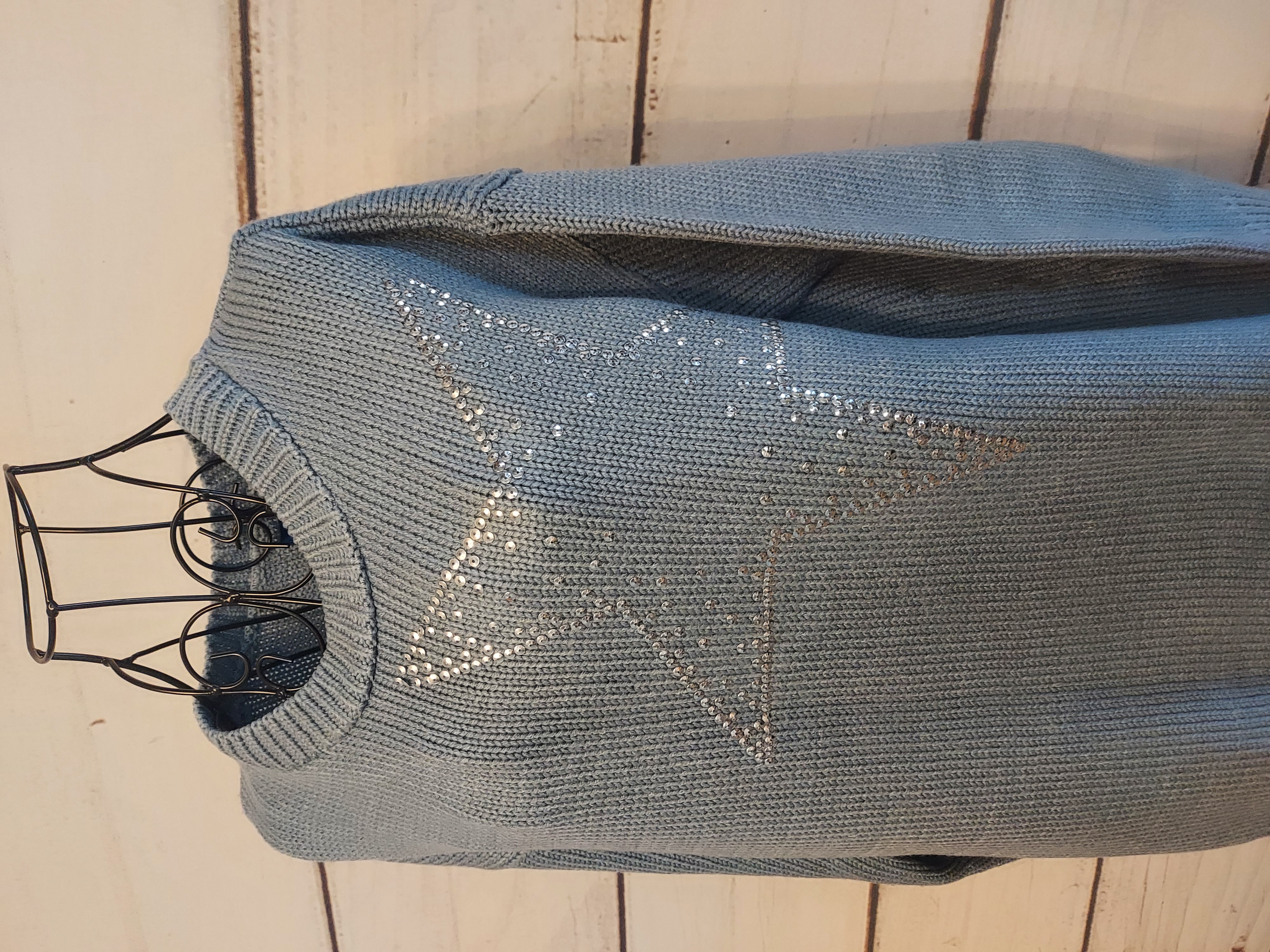 Cotton Traders misty blue sweater size 16