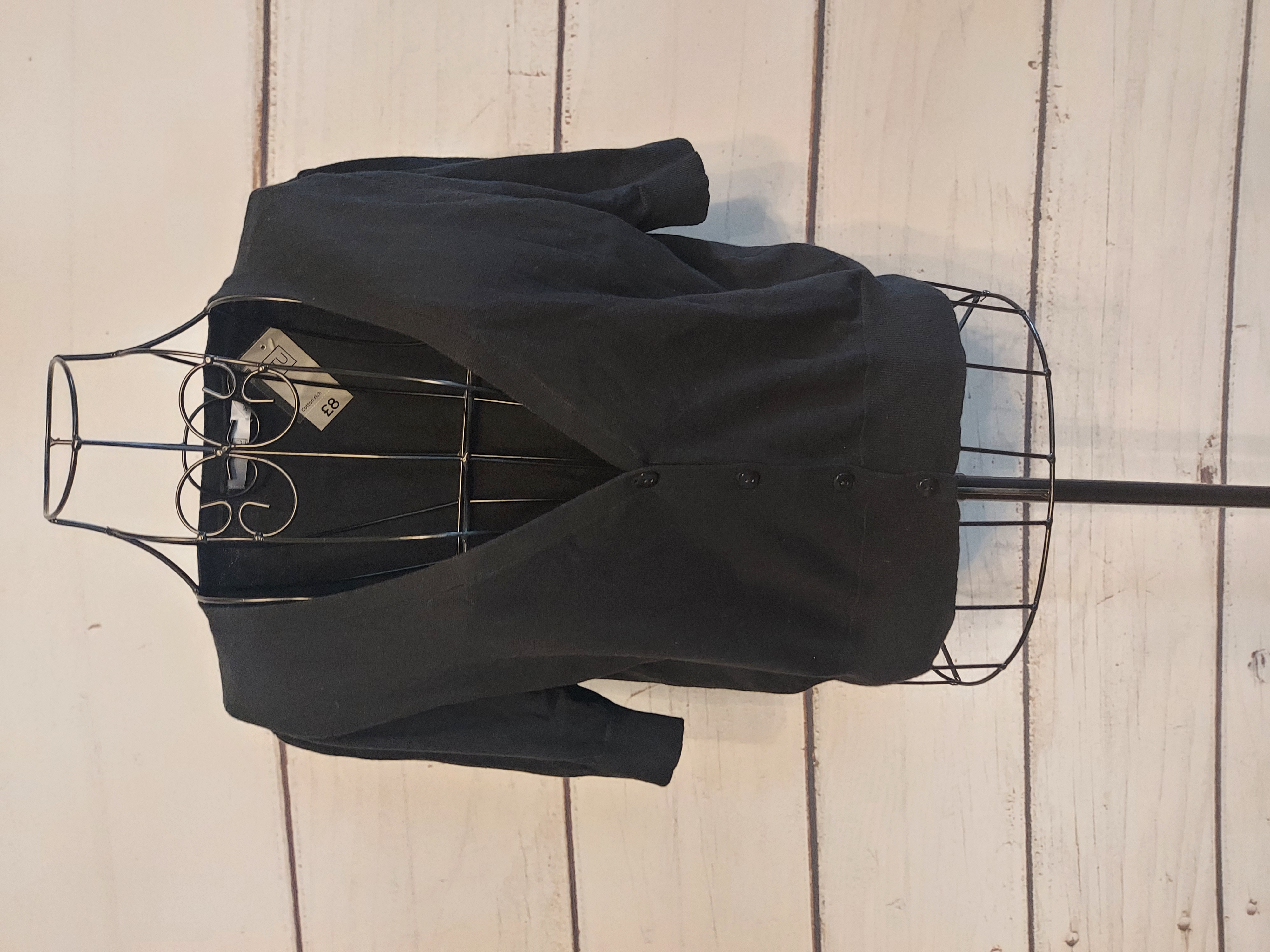 Tu black buttons up cardigan crop size 16